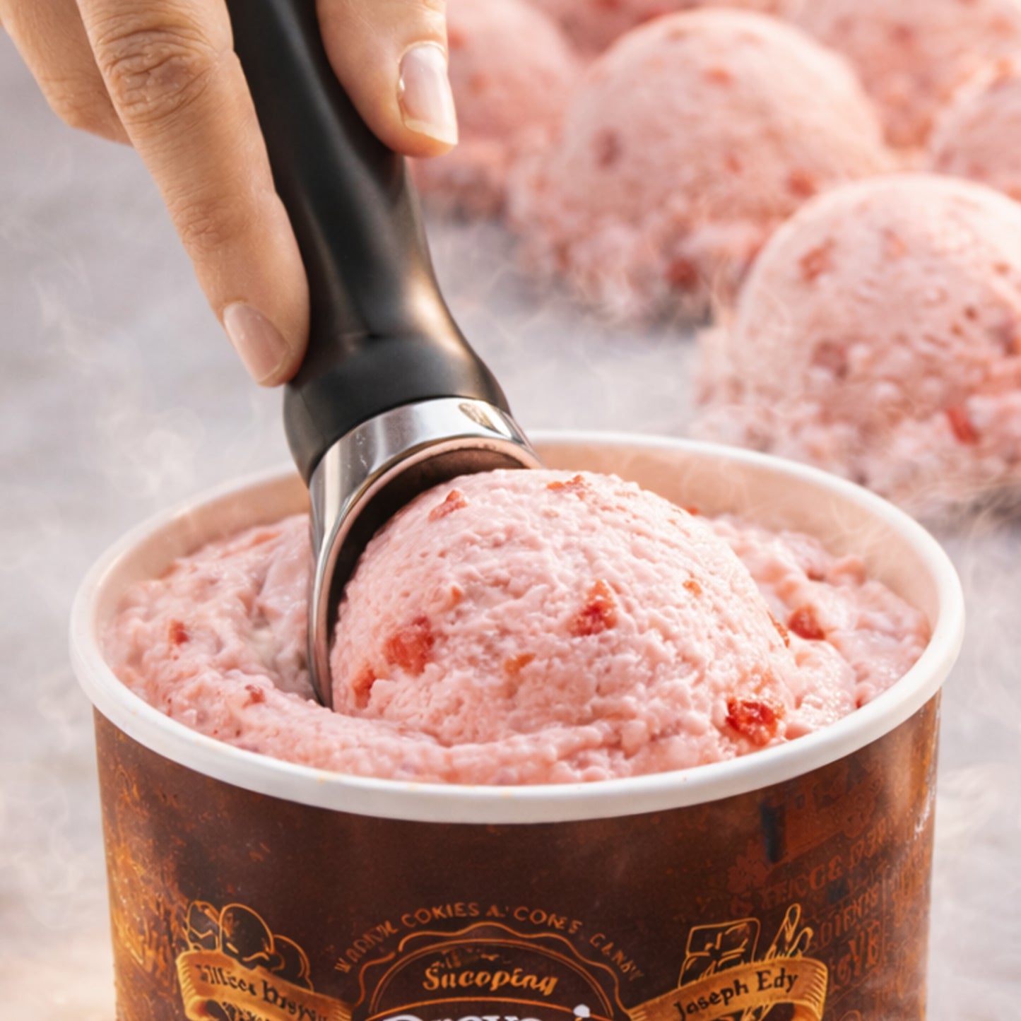 Cheer Collection Heavy Duty Ice Cream Scoop Stainless Steel Scooper with Comfort Grip Handle