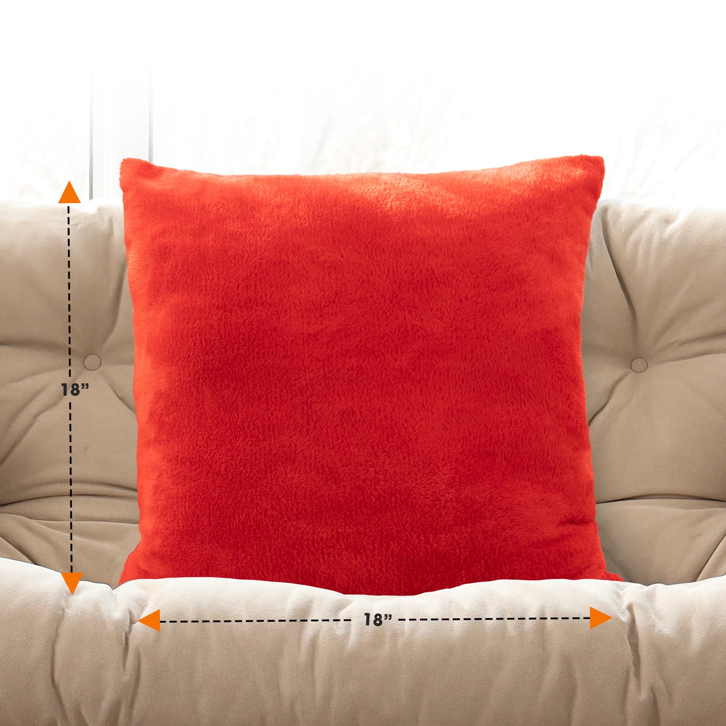 Cheer Collection Microsherpa Throw Pillow - Ultra Soft and Fluffy, Elegant Home Decor, Velvet Stylish Accent Pillows - 18" x 18" - Set of 2