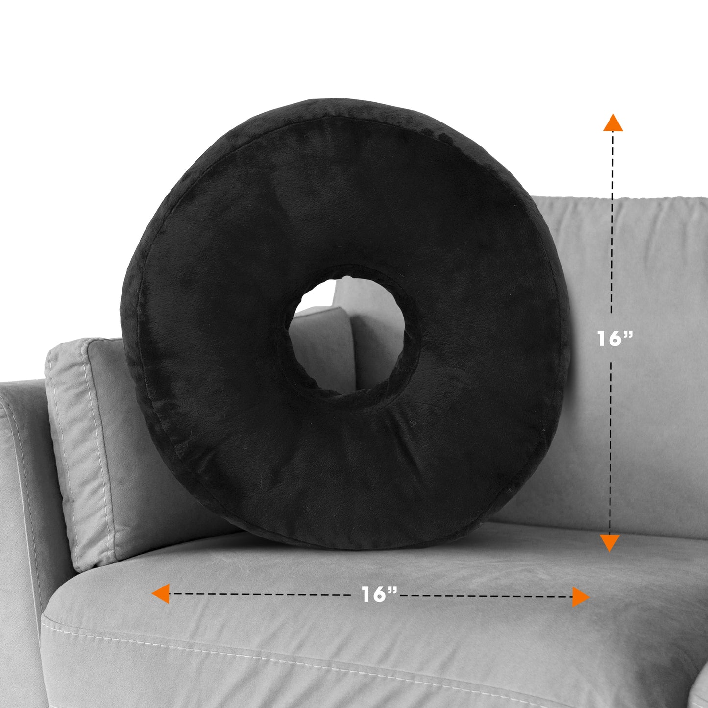Cheer Collection Round Donut Pillow - Super Soft Microplush Doughnut Pillow and Comfy Seat Cushion for Kids and Adults