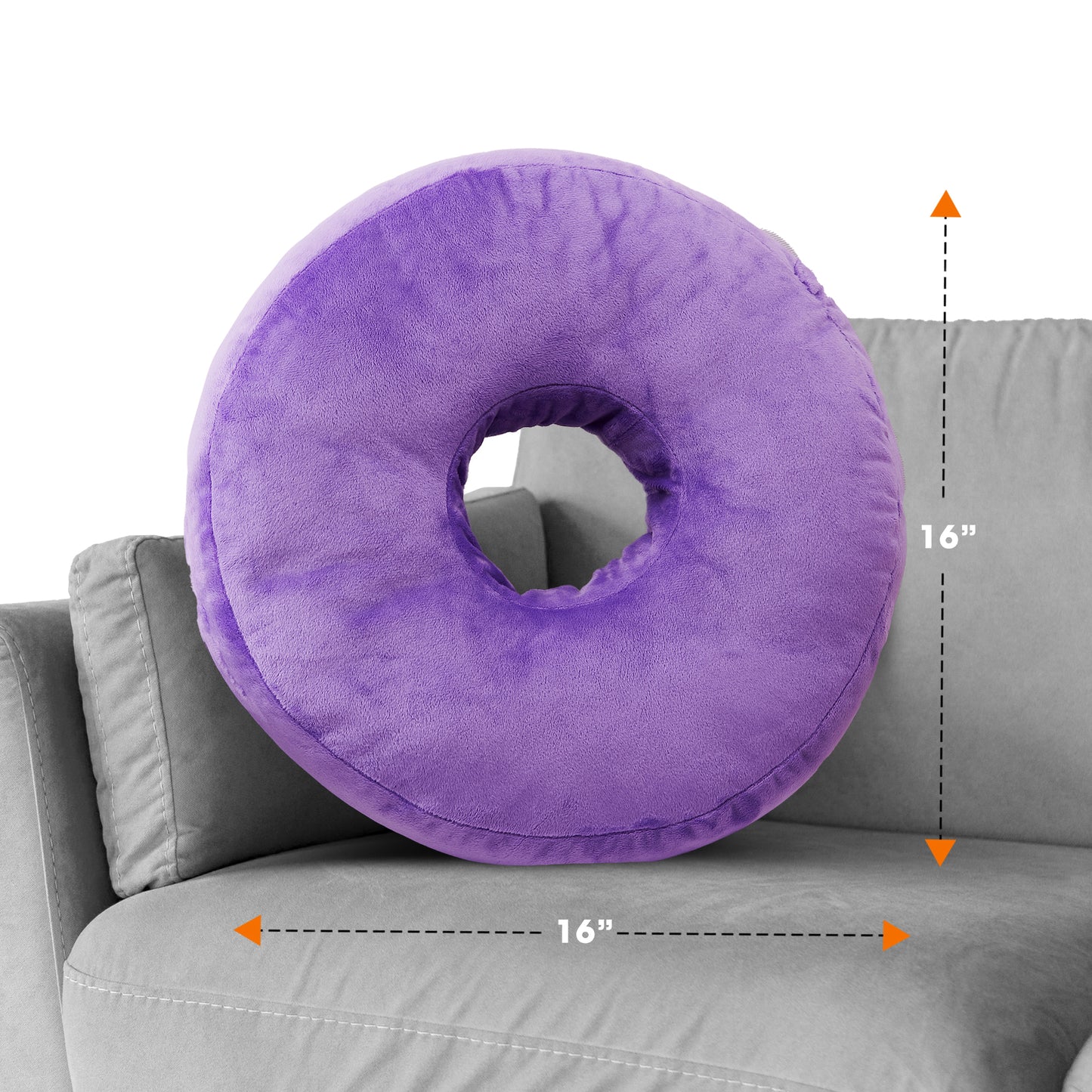 Cheer Collection Round Donut Pillow - Super Soft Microplush Doughnut Pillow and Comfy Seat Cushion for Kids and Adults