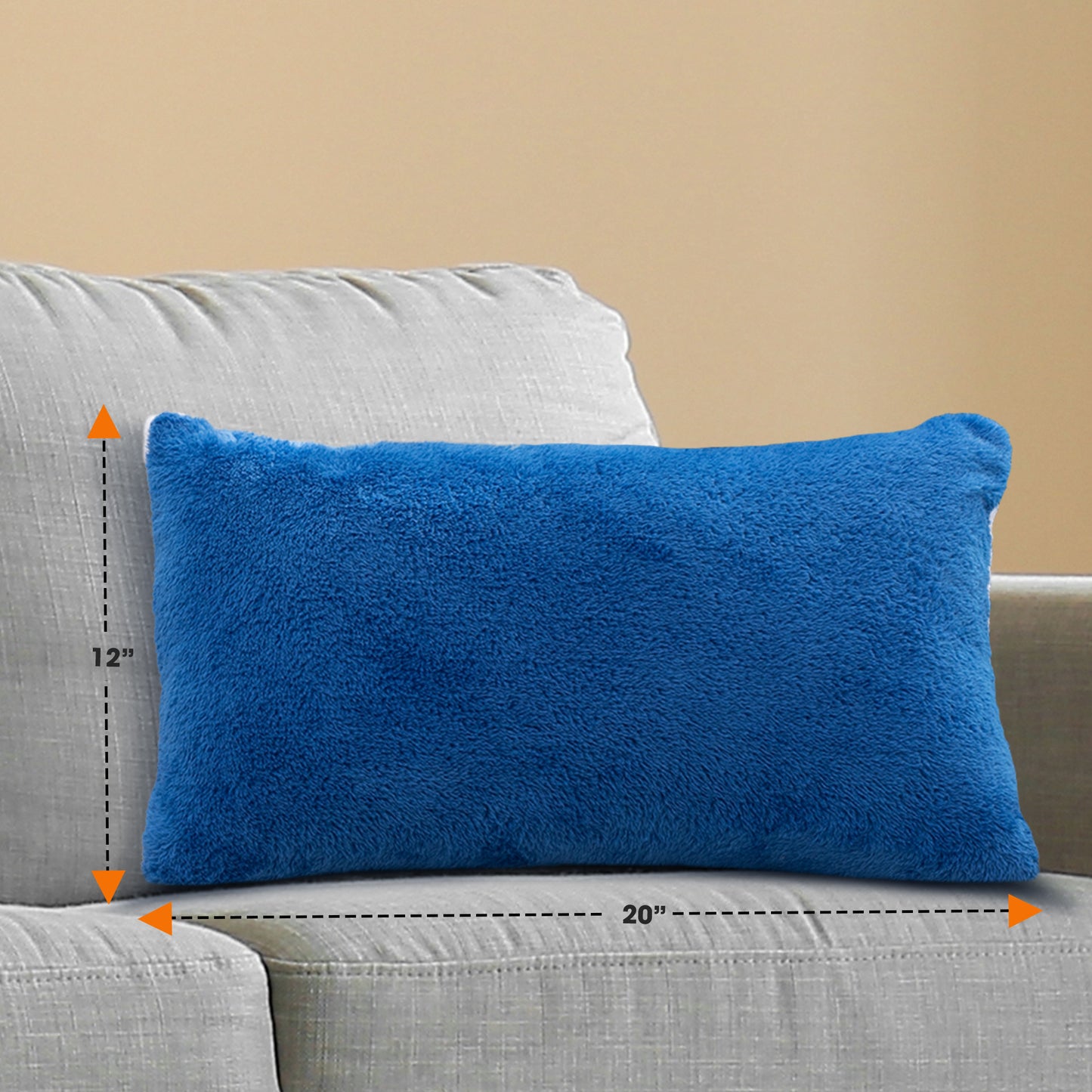 Cheer Collection Microsherpa Throw Pillow Ultra Soft and Fluffy, Elegant Home Decor, Velvet Stylish Accent Pillows - Set of 2
