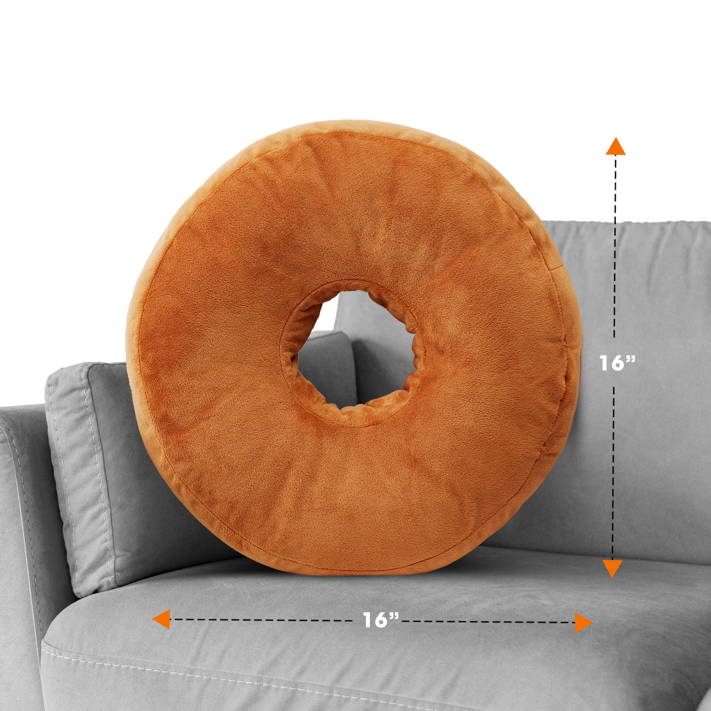 Cheer Collection Round Donut Pillow - Super Soft Microplush Doughnut Pillow and Comfy Seat Cushion for Kids and Adults