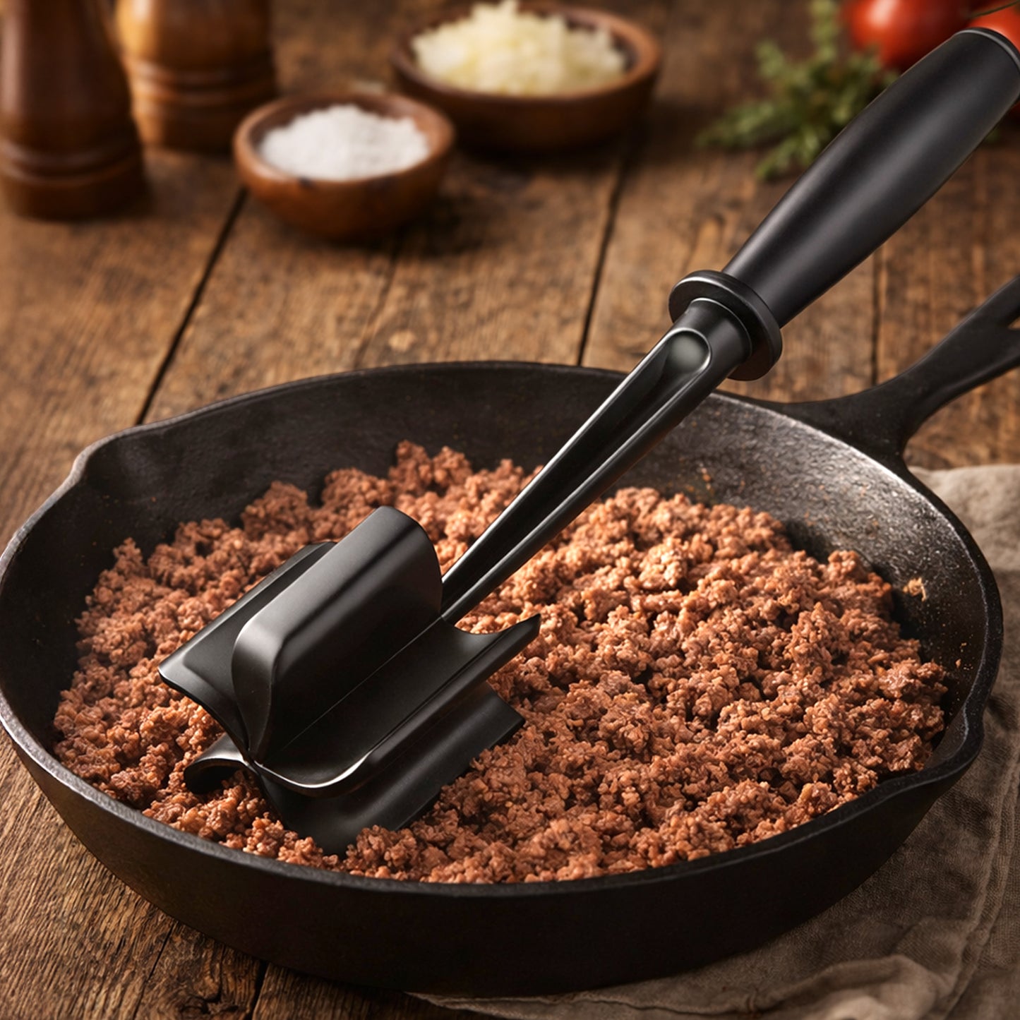 Cheer Collection Heat Resistant Nylon Meat Chopper for Ground Beef and Mashing