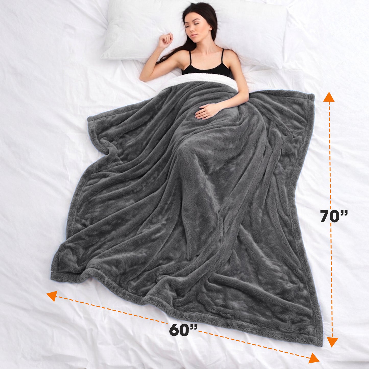Cheer Collection Microsherpa Throw Blanket - Luxury Soft Velvet, Elegant Decorated, Stylish Accent Blanket