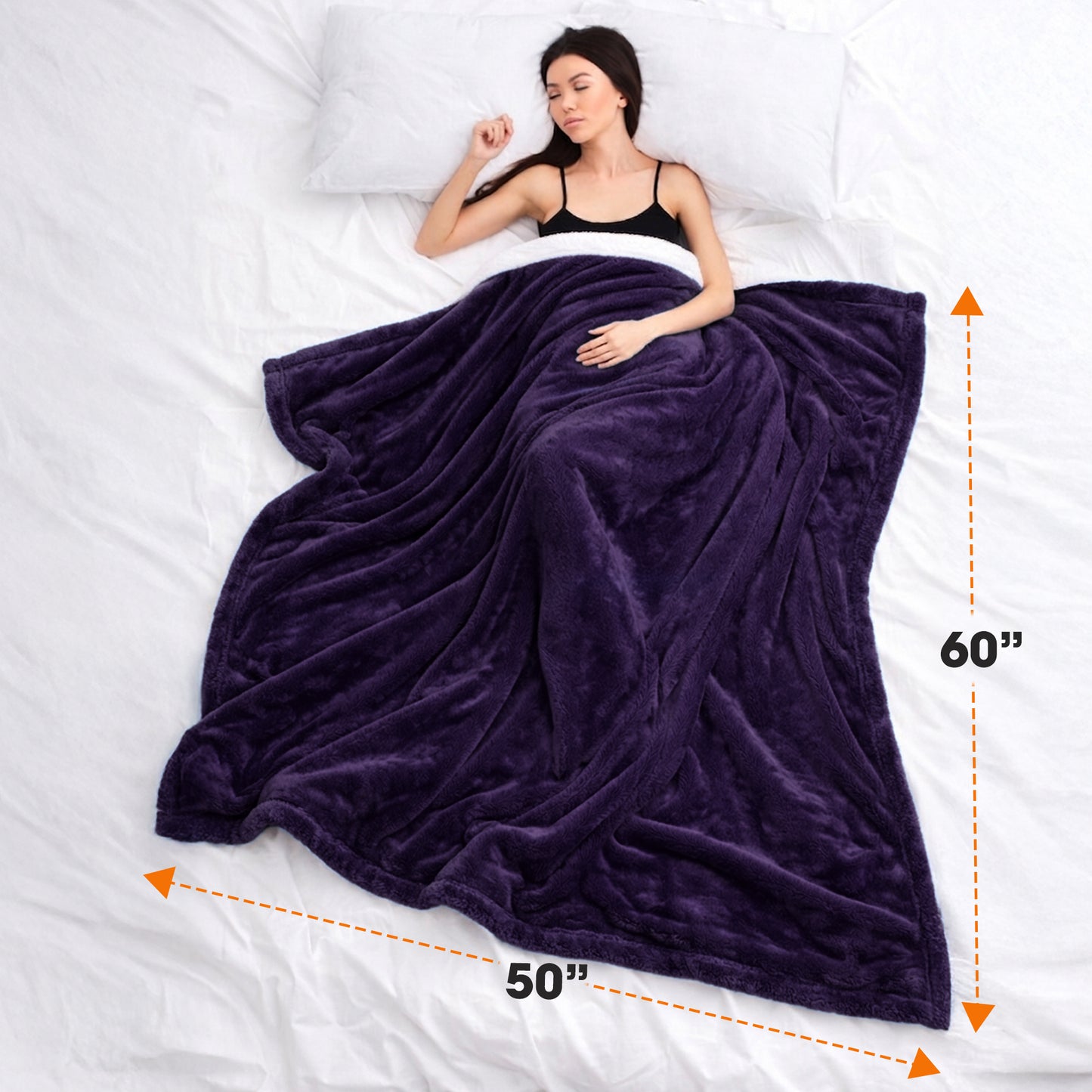 Cheer Collection Microsherpa Throw Blanket - Luxury Soft Velvet, Elegant Decorated, Stylish Accent Blanket