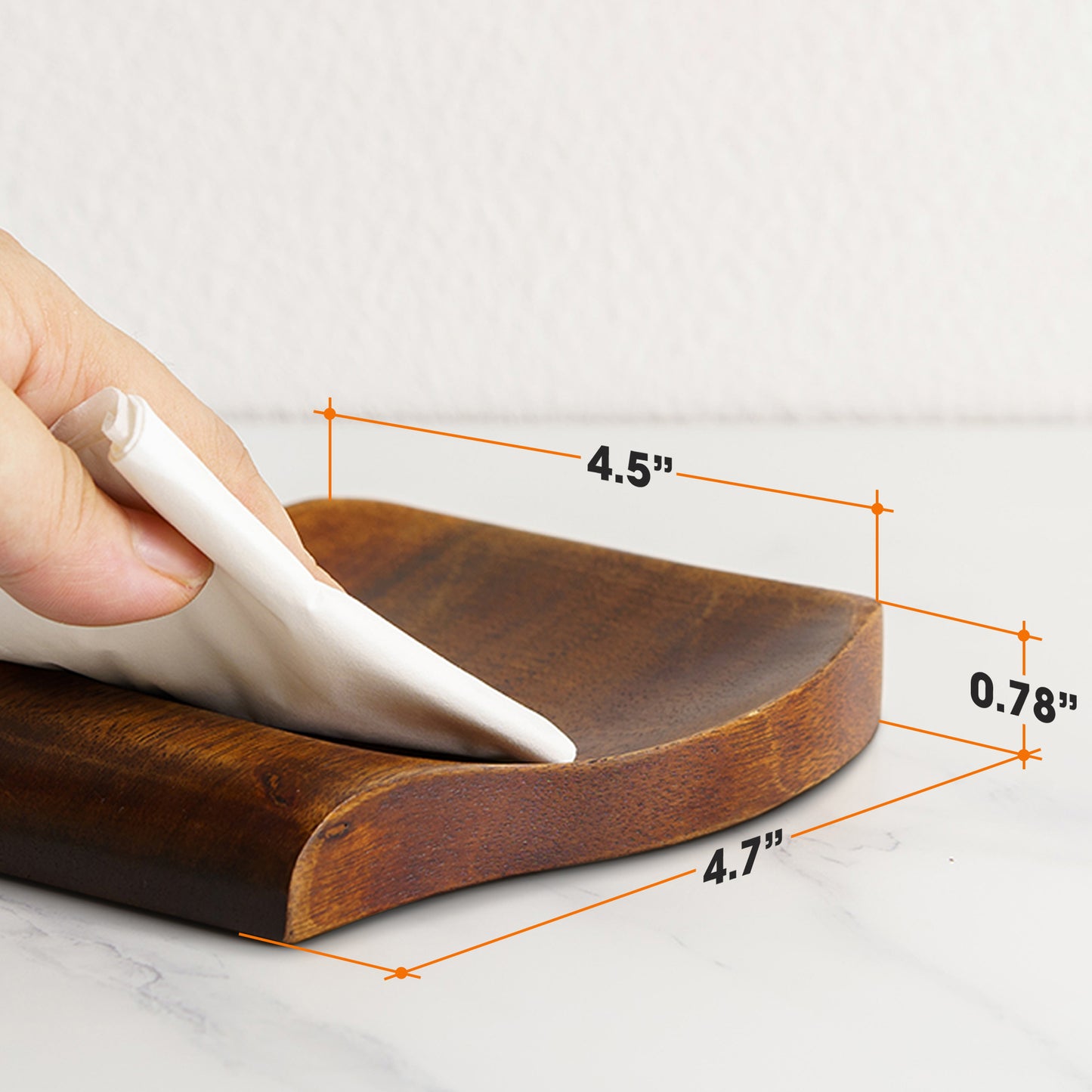 Cheer Collection Teak Wood Spoon Rest for Kitchen Counter with Non Slip Base