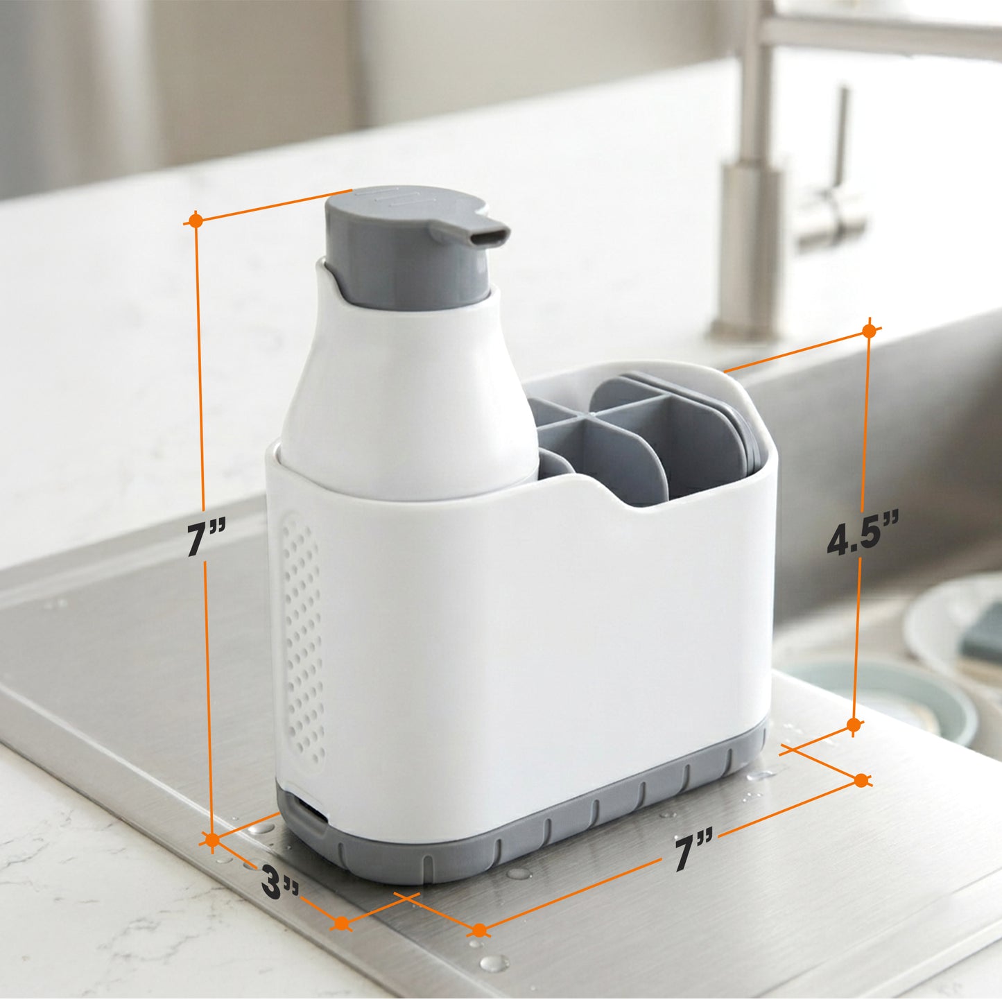 Cheer Collection Bathroom Organizer with Foaming Soap Pump & Dispenser