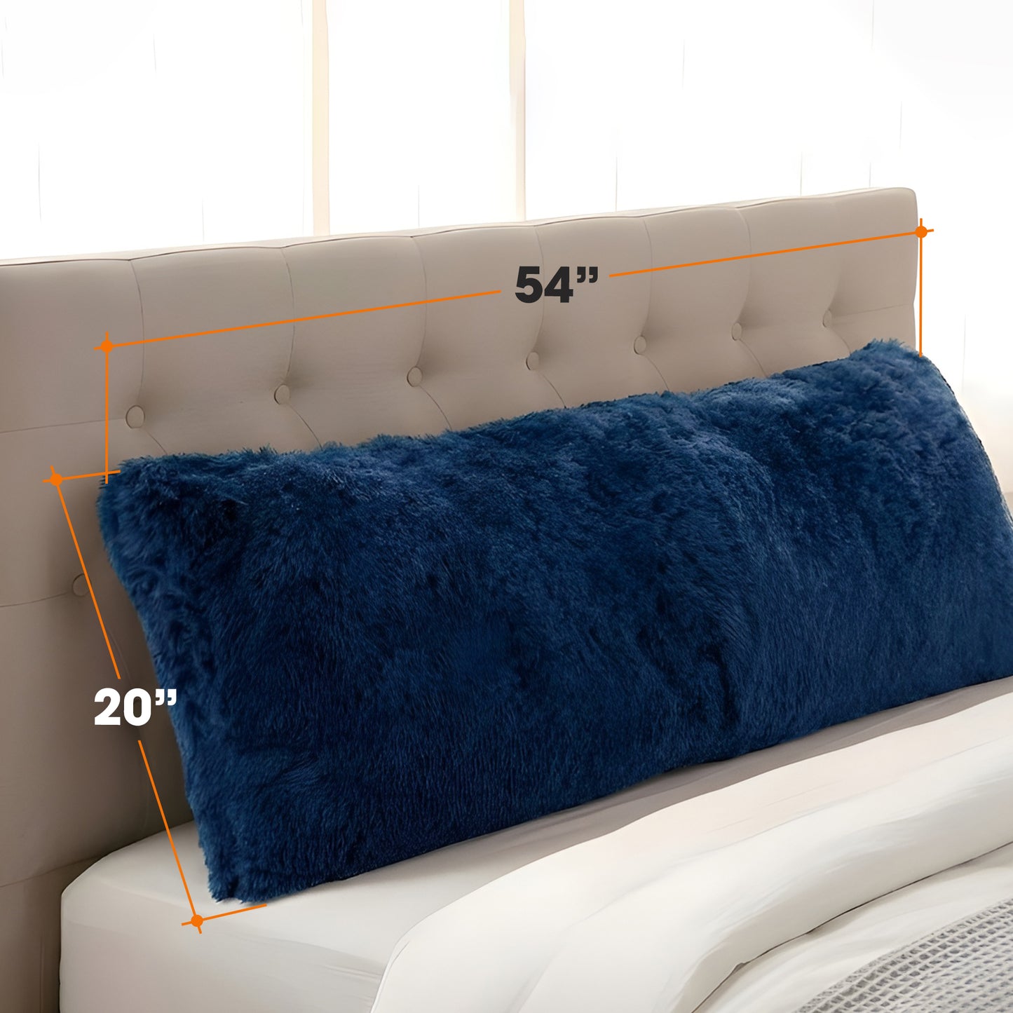 Cheer Collection Long Hair Shaggy Body Pillow 20" x 54"