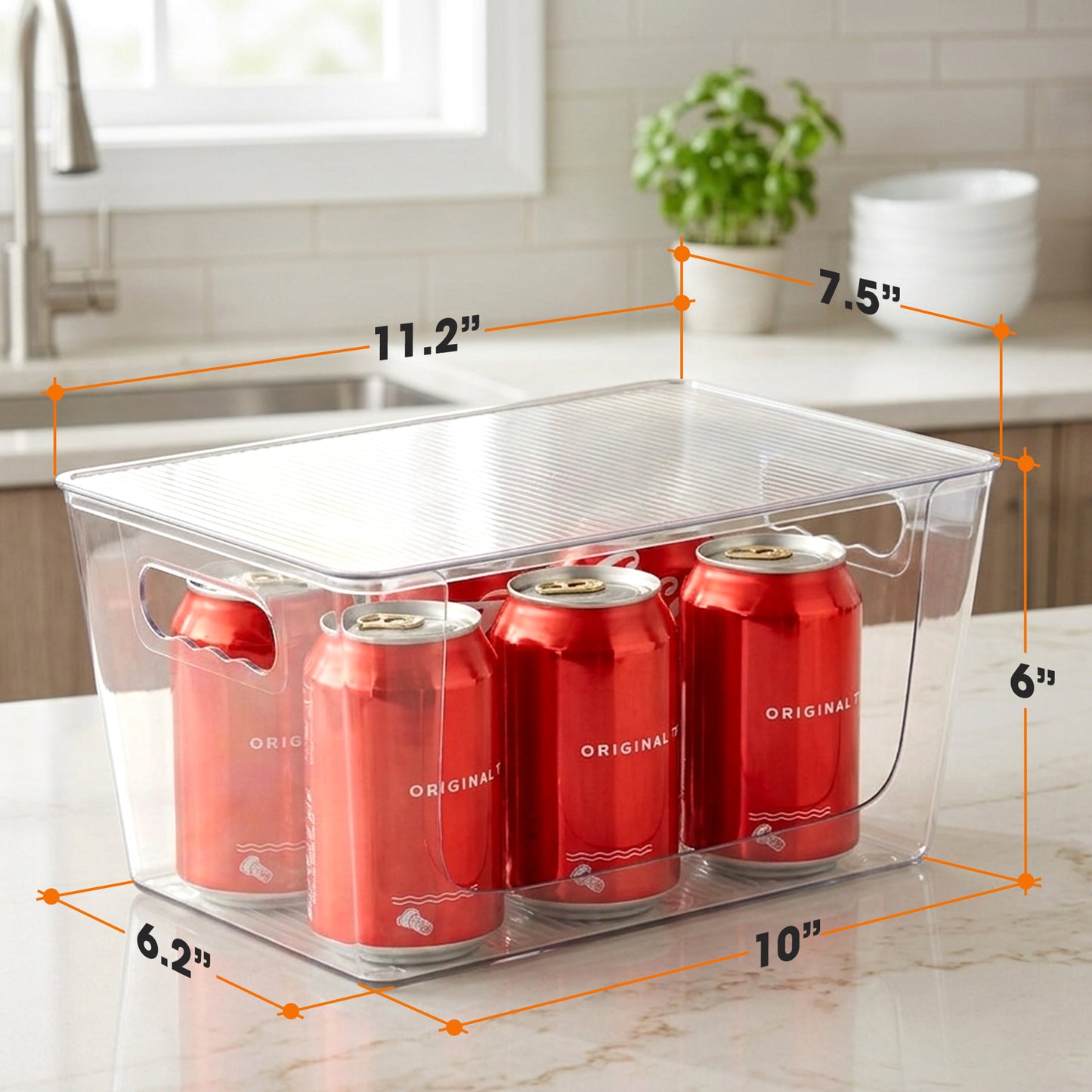 Cheer Collection Clear Stackable Storage Bins with Lids for Home Organization, Trash Bags & Pantry Storage, Set of 2