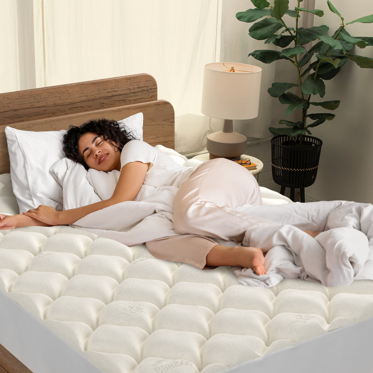 Cheer Collection Plush Bamboo Mattress Topper - Assorted Sizes