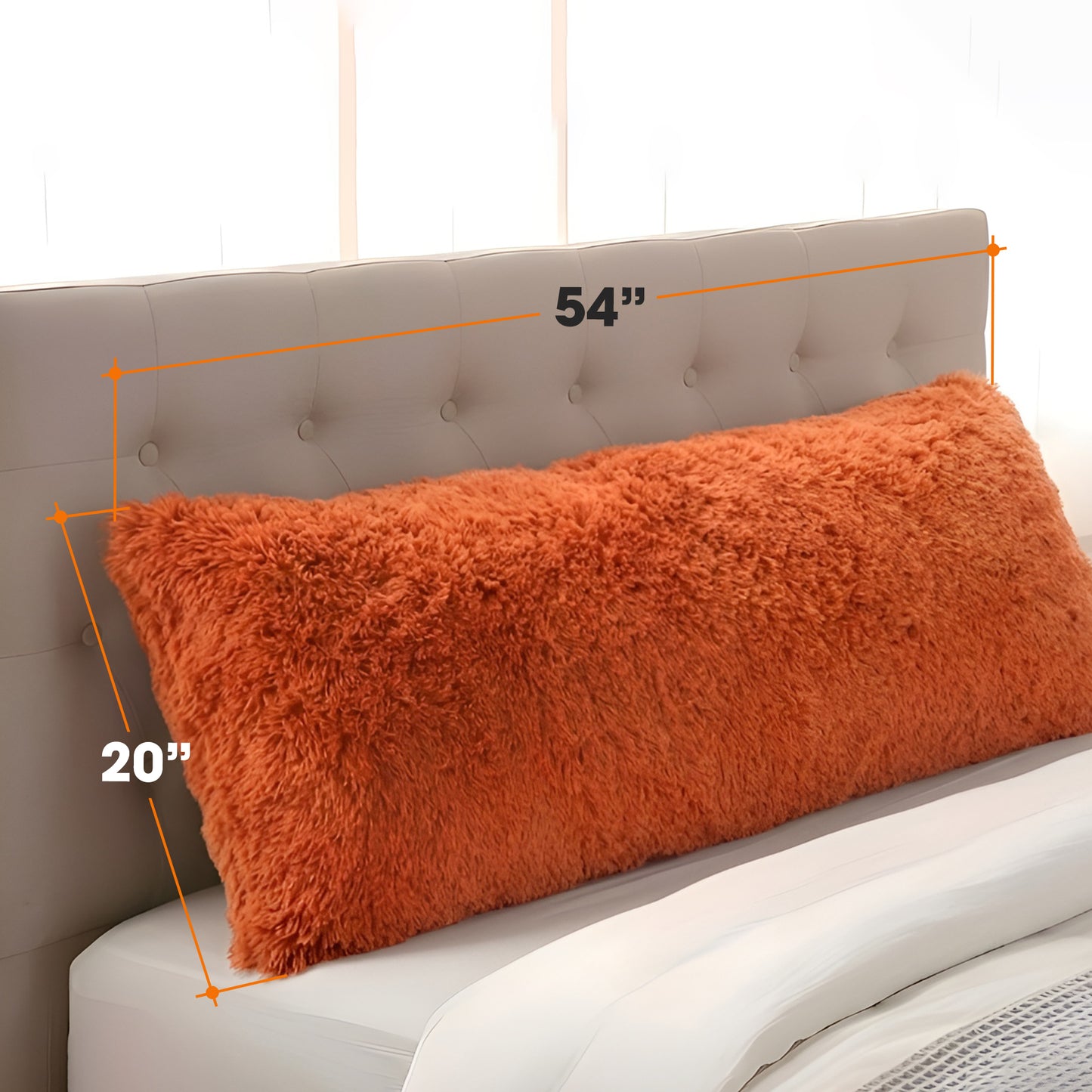 Cheer Collection Long Hair Shaggy Body Pillow 20" x 54"