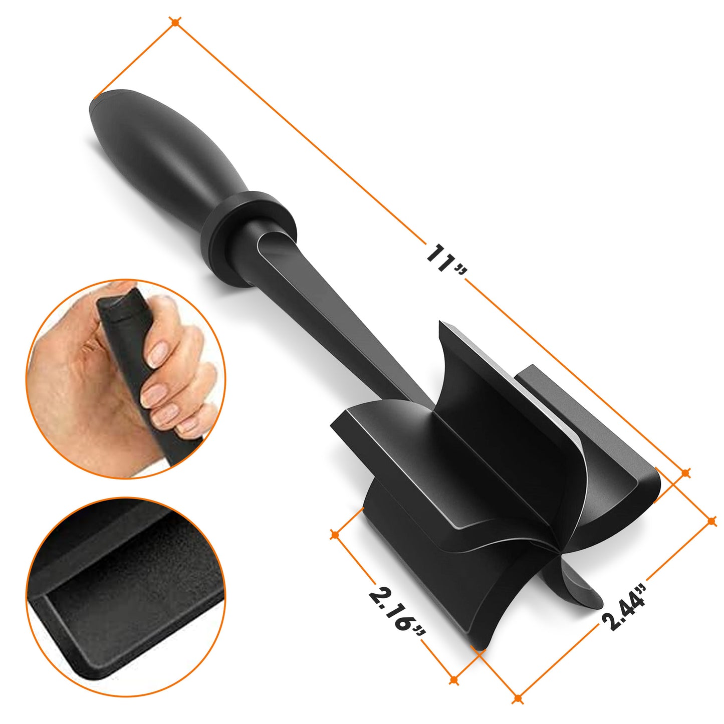 Cheer Collection Heat Resistant Nylon Meat Chopper for Ground Beef and Mashing