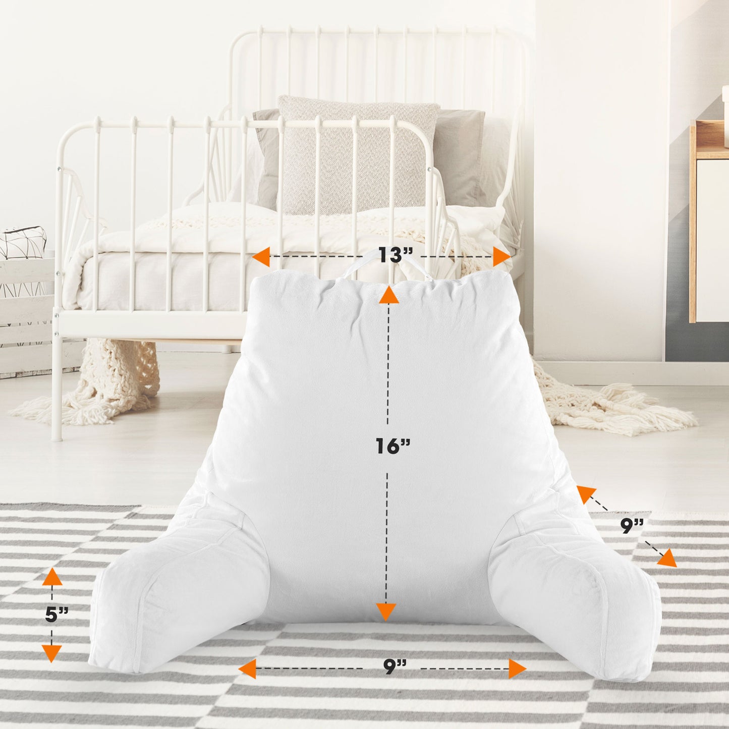 Cheer Collection Kids Size Reading Pillow with Arms for Sitting Up in Bed
