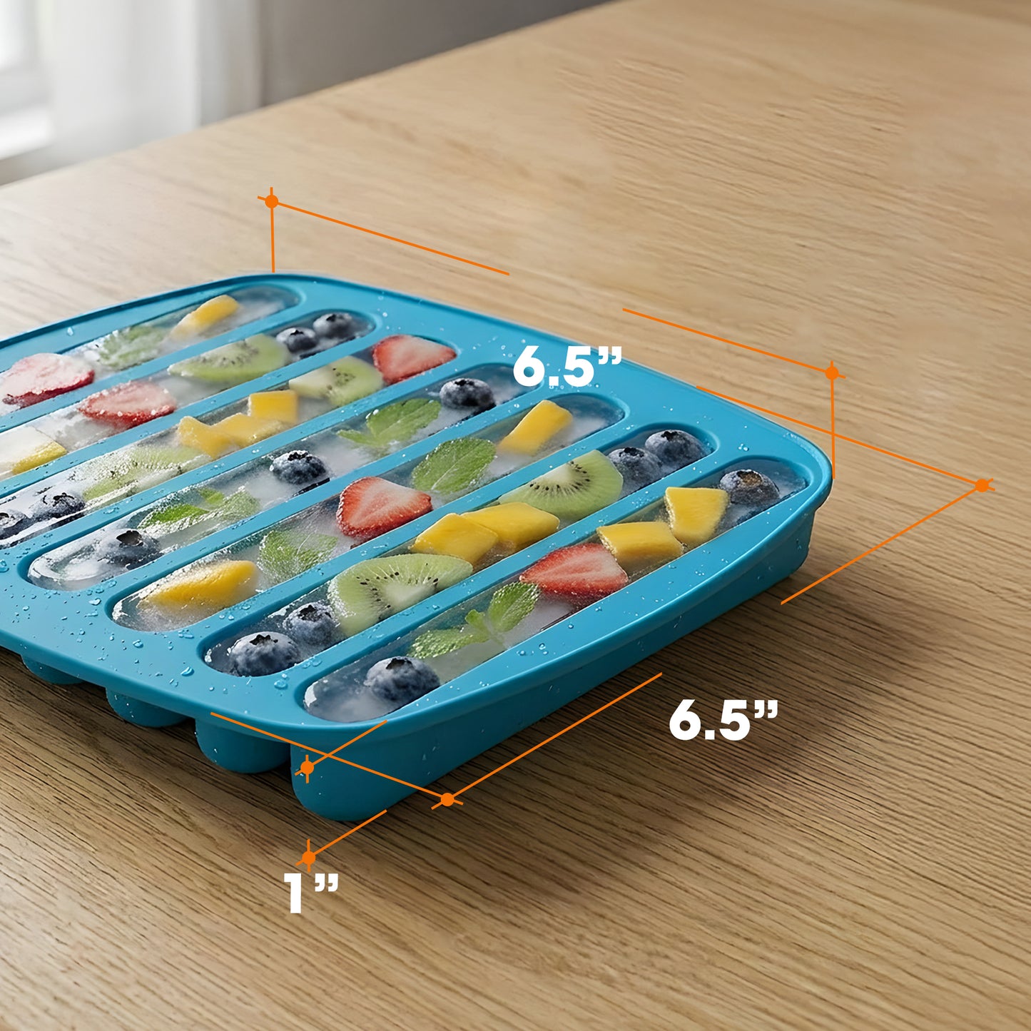 Cheer Collection Silicone Ice Stick Tray for Water Bottles - Easy Pop Out - Thin Ice Cube Mold for Sports and Water Bottles