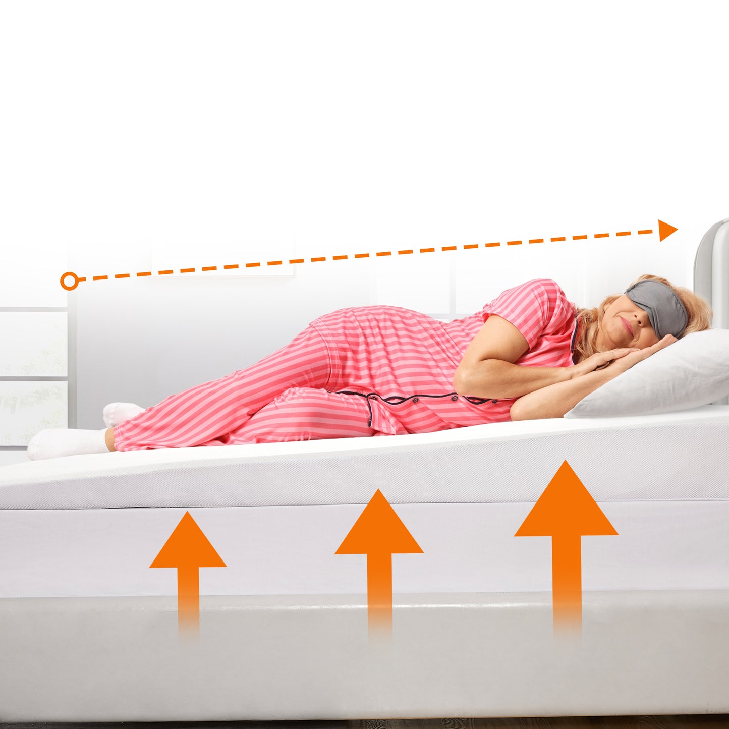 Cheer Collection Acid Reflux Bed Wedge Mattress Topper for Sleeping with Gel-Infused Memory Foam