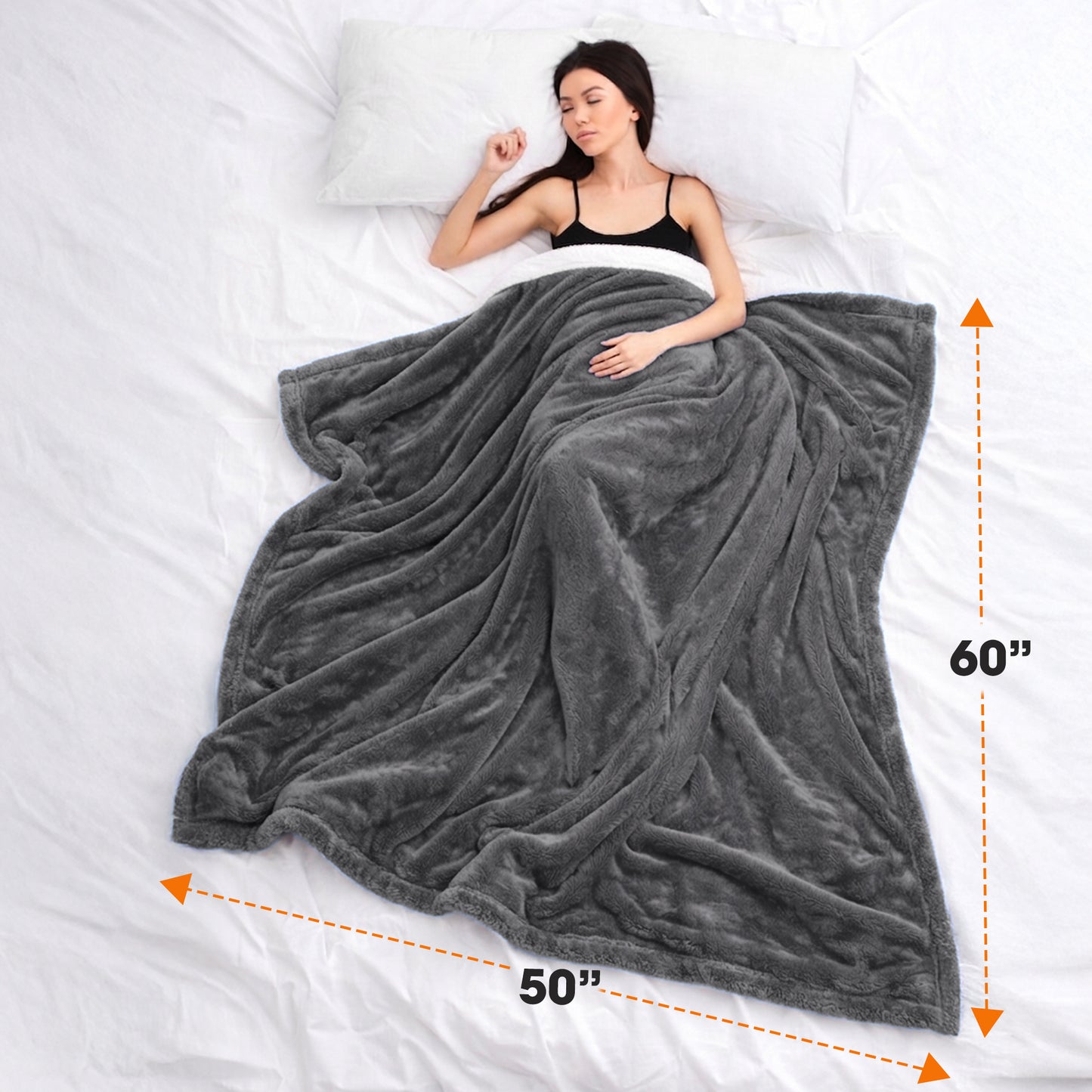 Cheer Collection Microsherpa Throw Blanket - Luxury Soft Velvet, Elegant Decorated, Stylish Accent Blanket