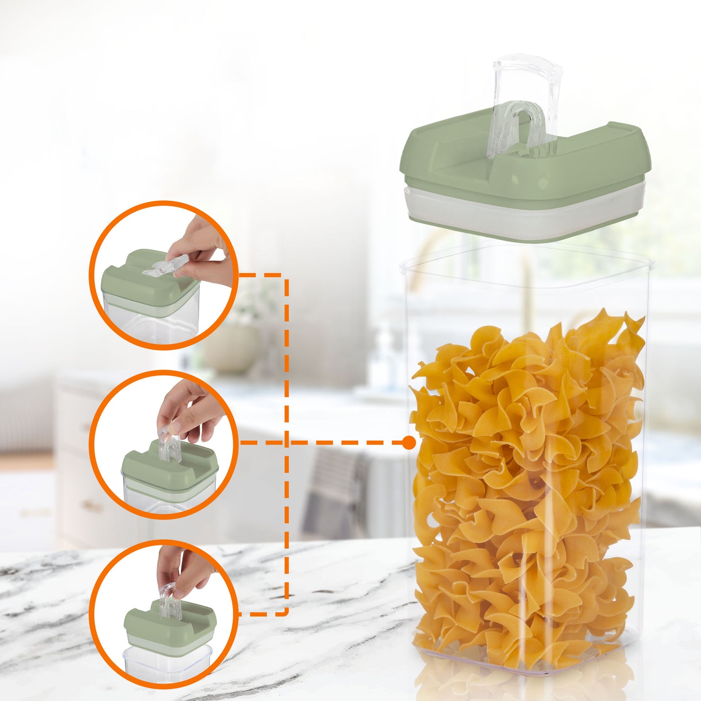 Cheer Collection Set of 7 Airtight Food Storage Containers plus Dry Erase Marker and Label - Multiple Colors Available