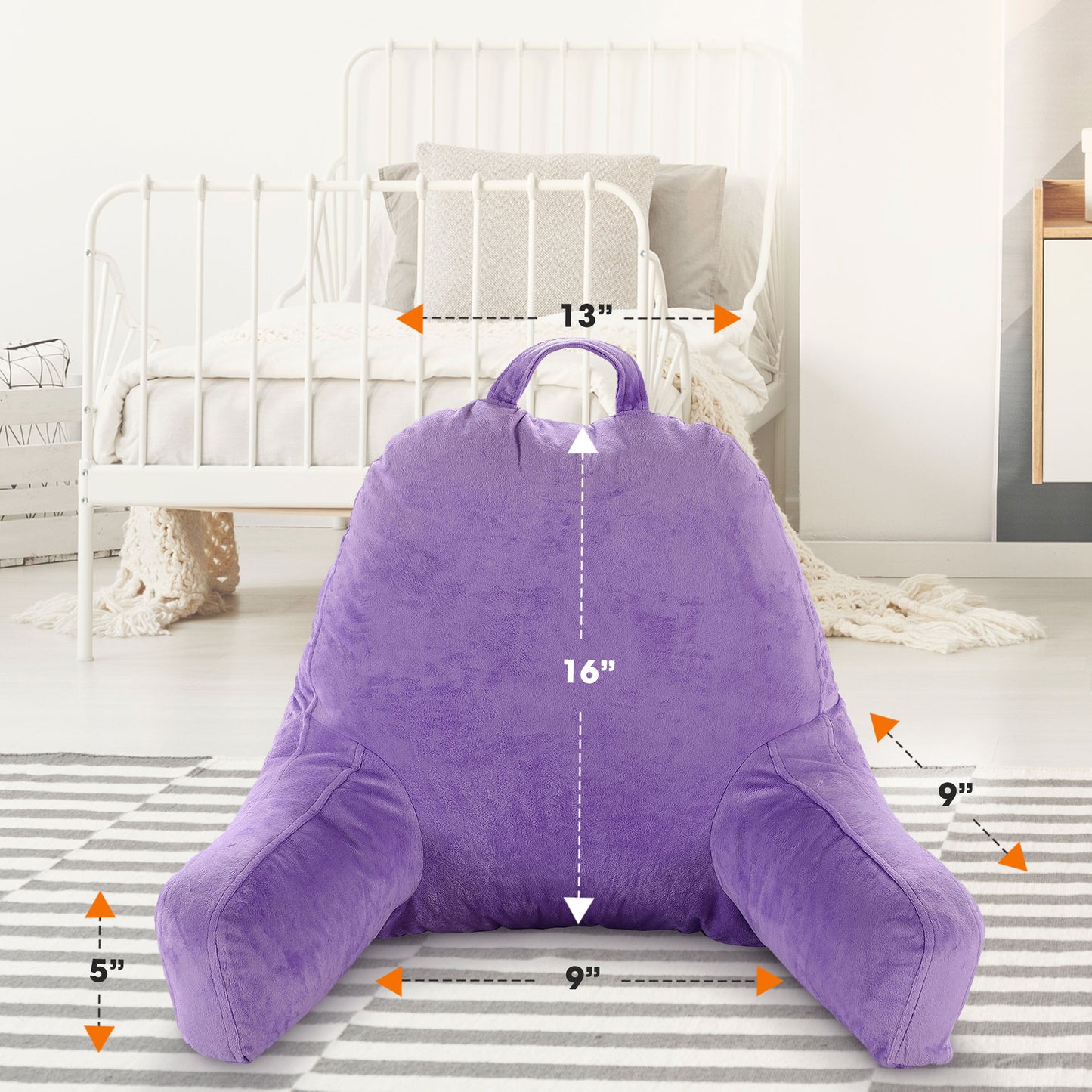 Cheer Collection Kids Size Reading Pillow with Arms for Sitting Up in Bed
