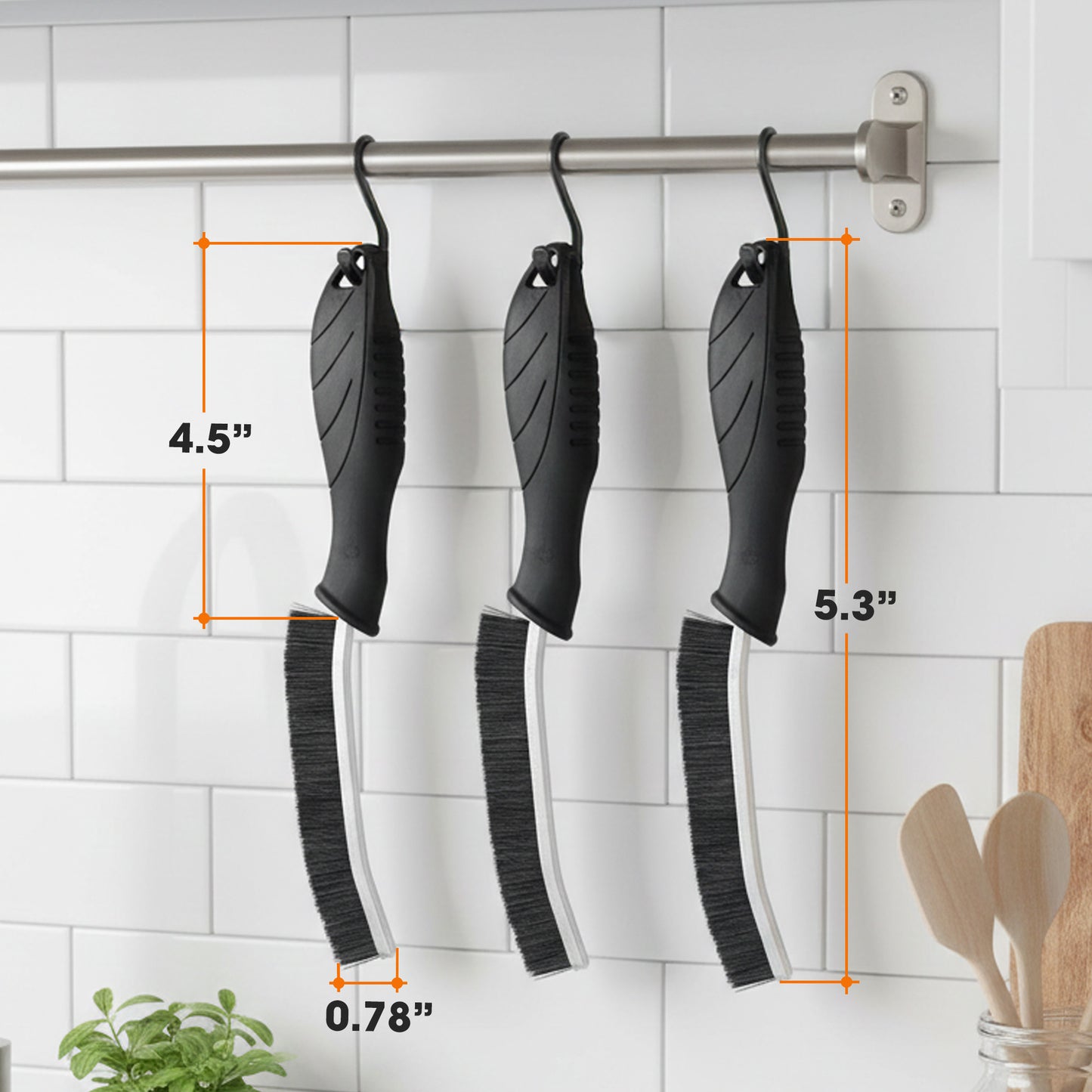 Cheer Collection Crevice Cleaning Brush 3 Pack Narrow Gap Detail Cleaning Tools