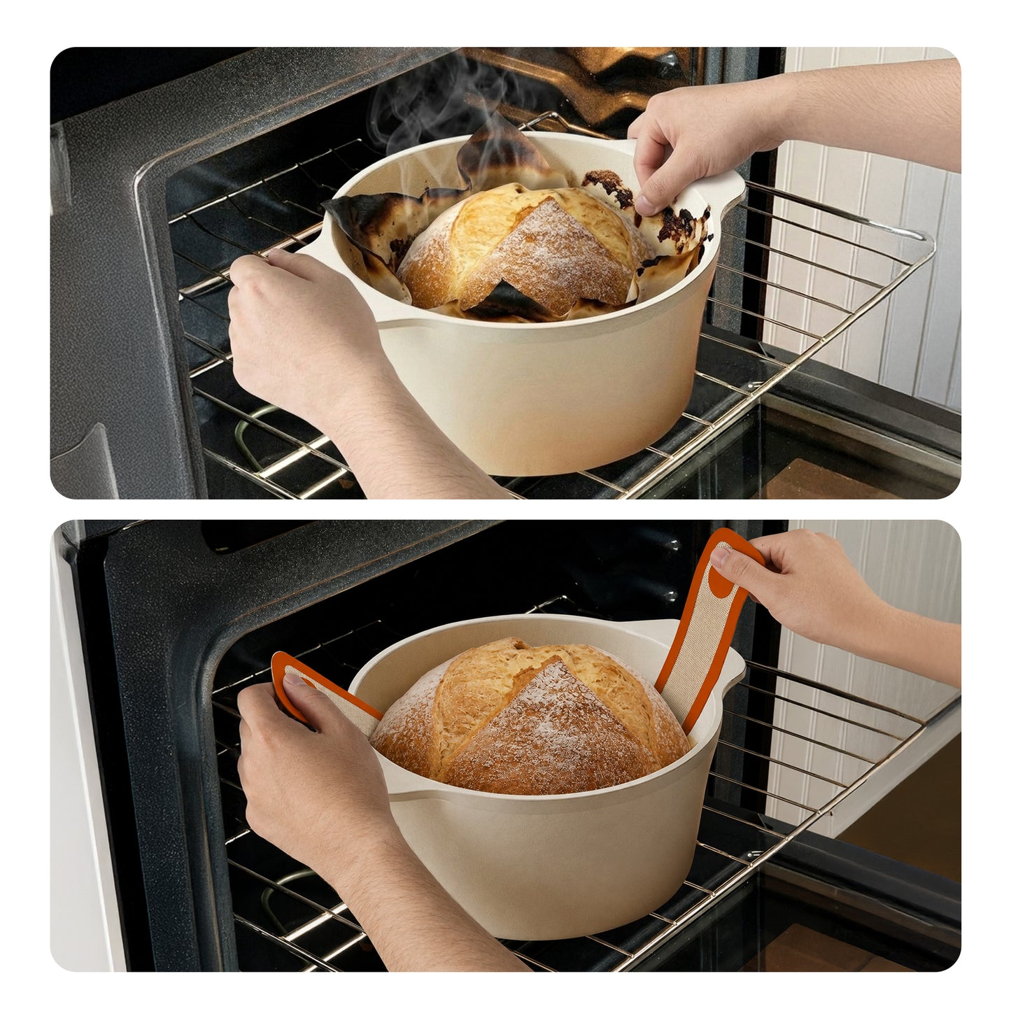 Cheer Collection Reusable Silicone Sourdough Baking Sling Set of 2