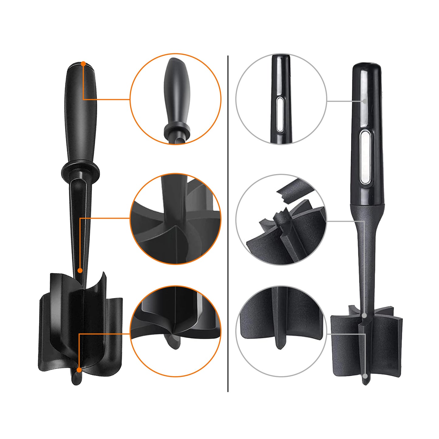 Cheer Collection Heat Resistant Nylon Meat Chopper for Ground Beef and Mashing