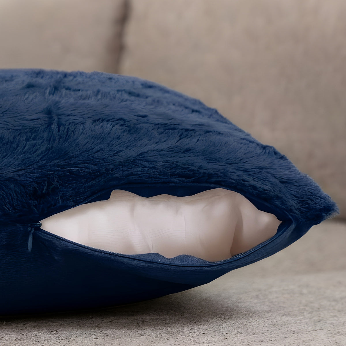 Cheer Collection Faux Fur Throw Pillow - 18" x 40" Long Decorative Body Pillow for Bed or Couch