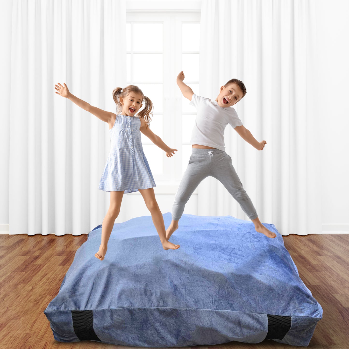 Cheer Collection Sensory Crash Pad Filled with Foam Blocks, Soft Foam Mat for Kids and Adults with Washable Cover, Giant Bean Bag with Vent Holes