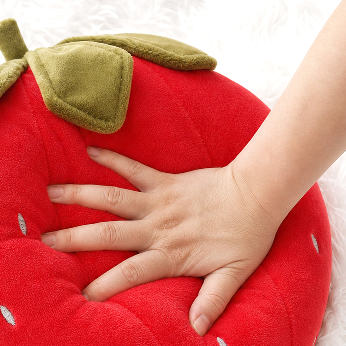 Cheer Collection Strawberry Shaped Plush Throw Pillow with Ultra Soft Huggable Cushioning for Cozy Home Decor