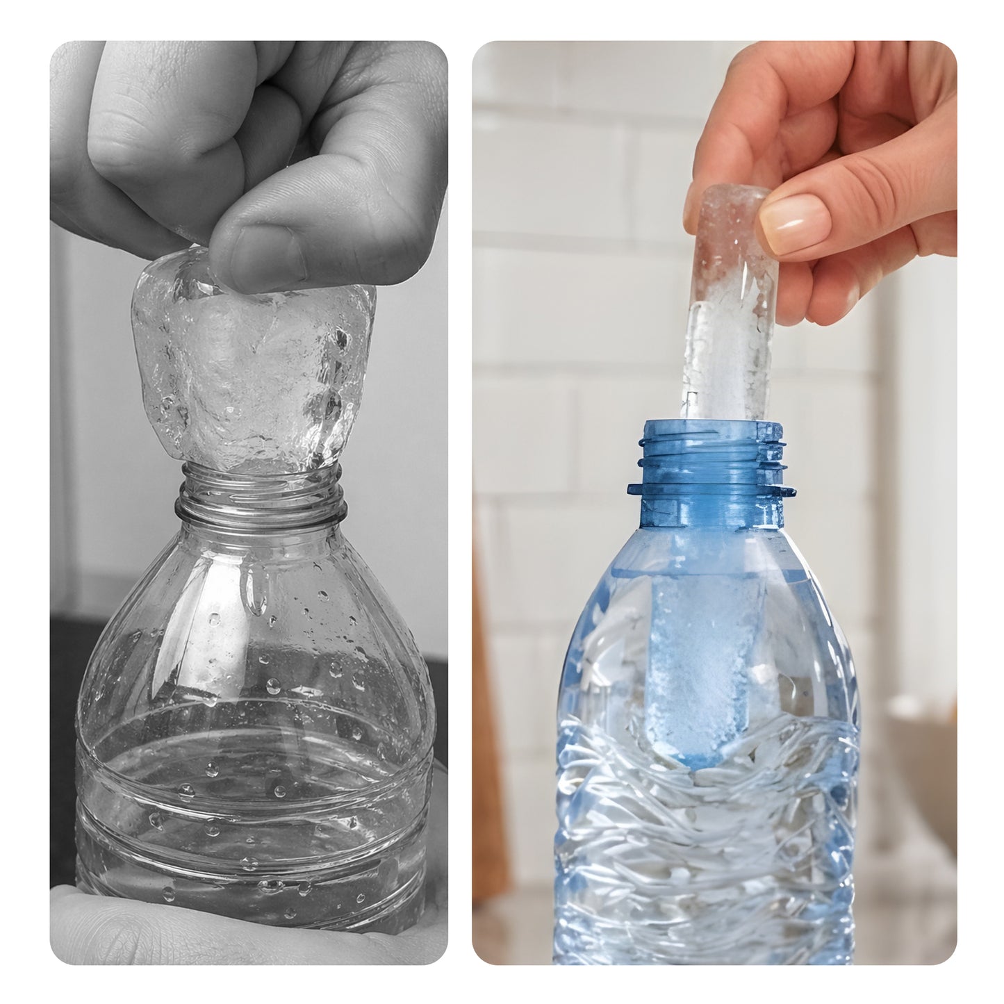 Cheer Collection Silicone Ice Stick Tray for Water Bottles - Easy Pop Out - Thin Ice Cube Mold for Sports and Water Bottles