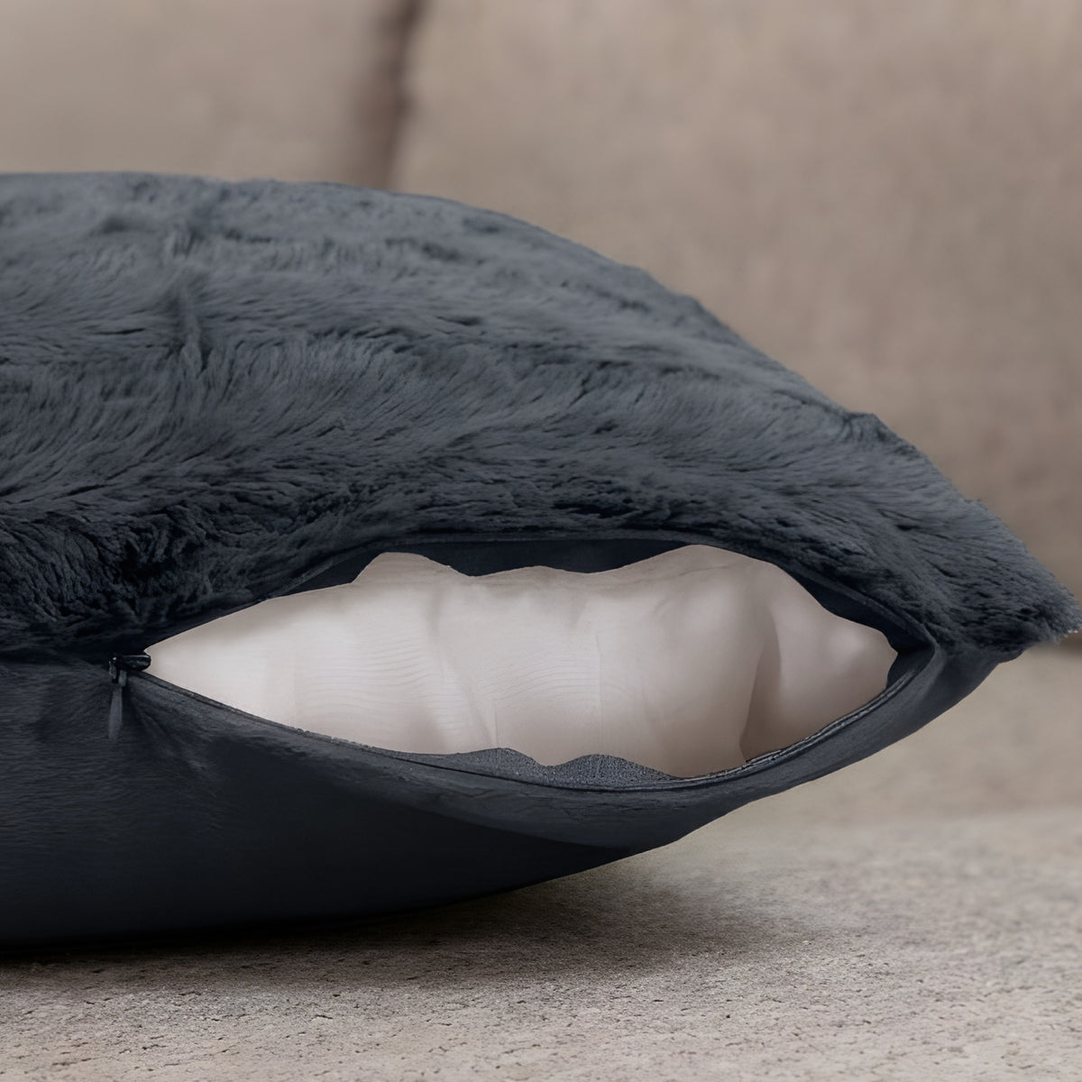 Cheer Collection Faux Fur Throw Pillow - 18" x 40" Long Decorative Body Pillow for Bed or Couch