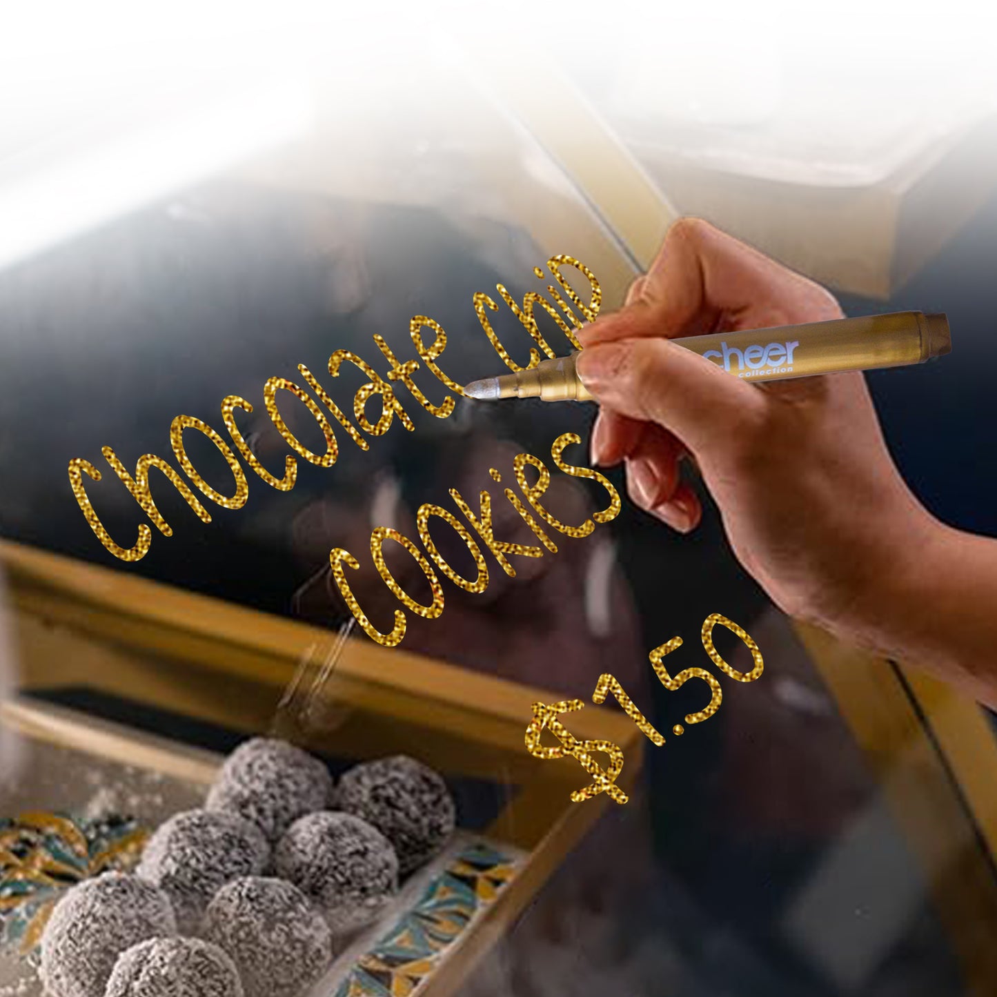 Cheer Collection Metallic Colors Wine Glass Markers, Pack of 5 Washable Pens, Easy Erase, Dries Fast