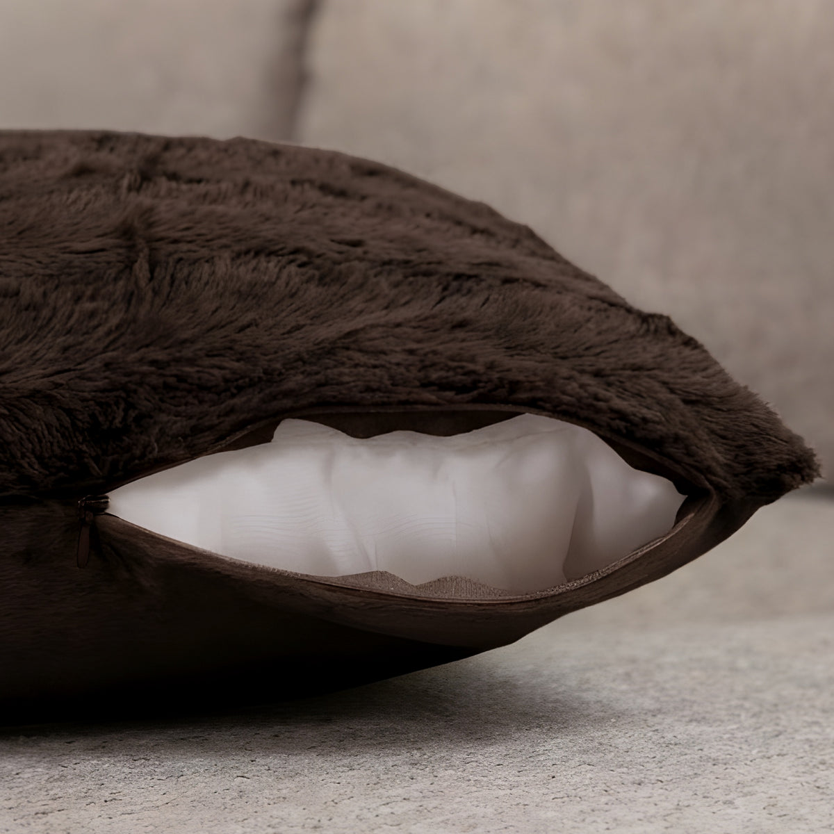 Cheer Collection Faux Fur Throw Pillow - 18" x 40" Long Decorative Body Pillow for Bed or Couch