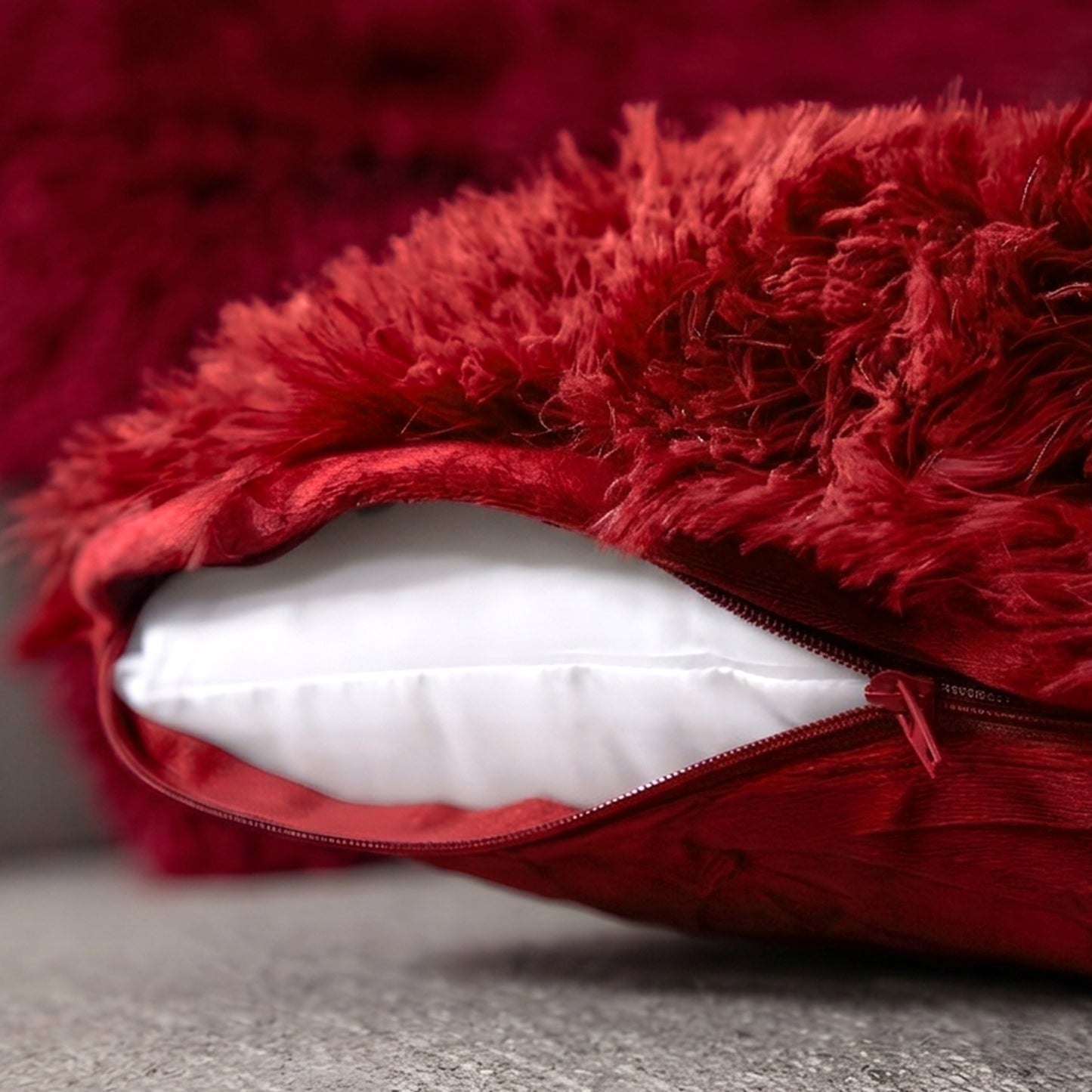 Cheer Collection Set of 2 Shaggy Long Hair Throw Pillows | Super Soft and Plush Faux Fur Accent Pillows - 18 x 18 inches