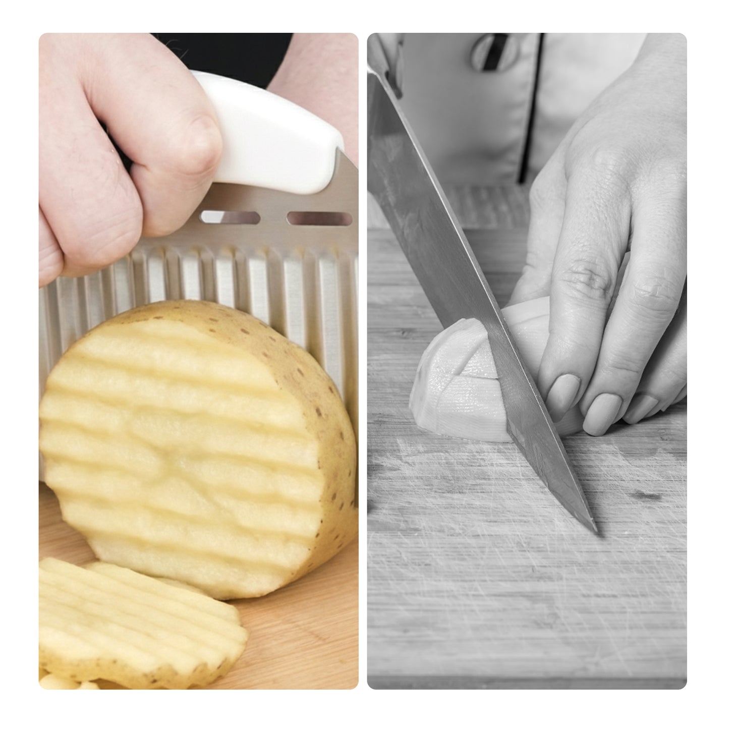 Cheer Collection Stainless Steel Crinkle Cutter for Wavy Fries and Vegetable Slicing