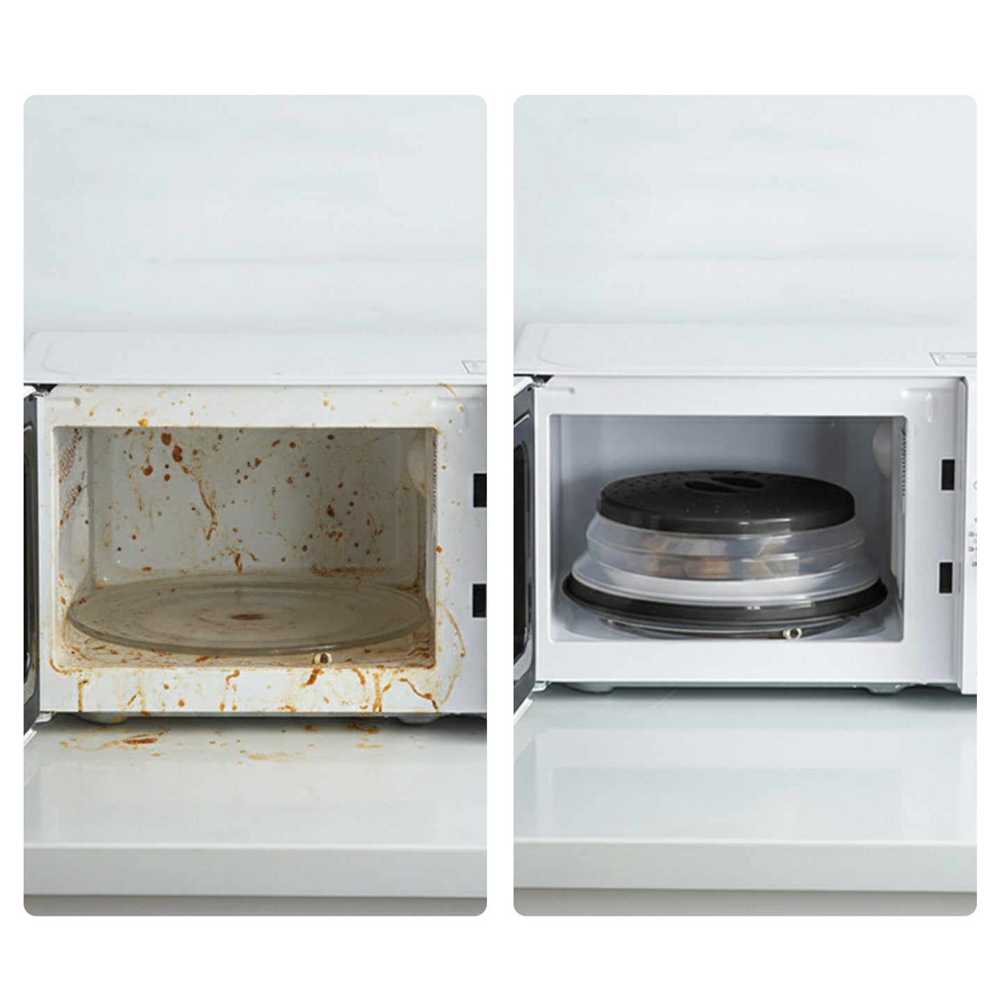 Cheer Collection Collapsible Microwave Splatter Cover with Steam Vents, BPA Free and Easy Grip Handle