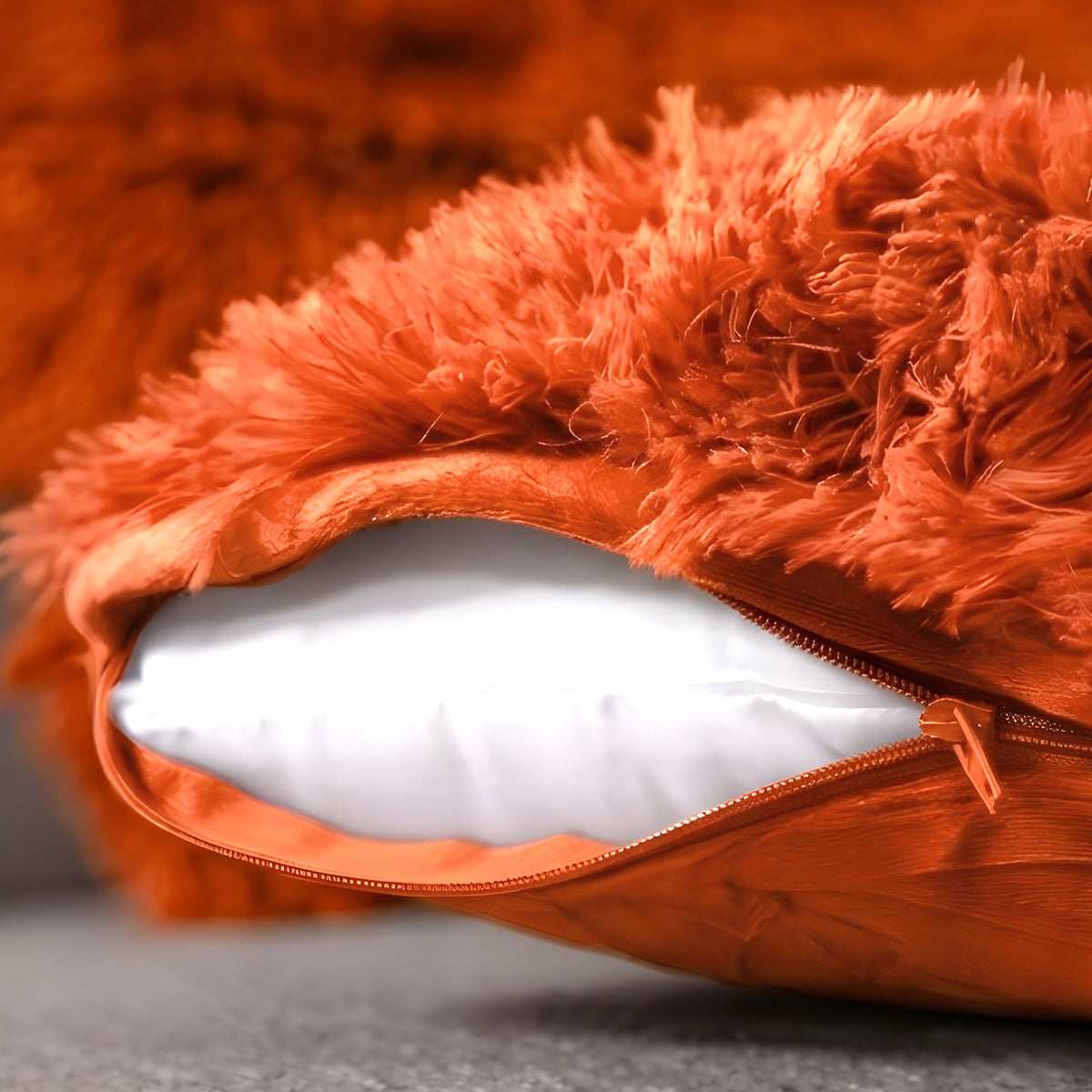 Cheer Collection  Shaggy Long Hair Throw Pillows - Super Soft and Plush Faux Fur Lumbar Accent Pillows - 12 x 20 - Set of 2