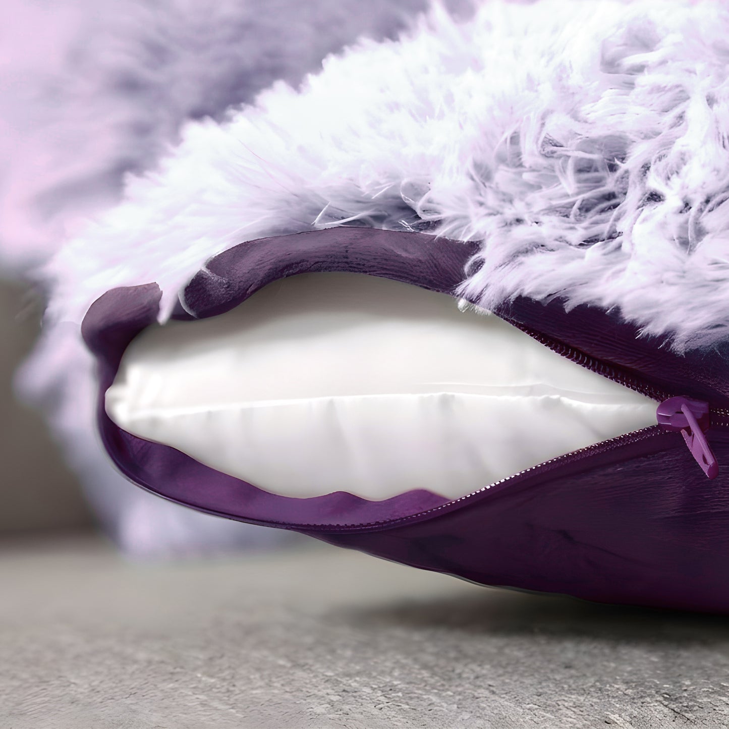 Cheer Collection  Shaggy Long Hair Throw Pillows - Super Soft and Plush Faux Fur Lumbar Accent Pillows - 12 x 20 - Set of 2