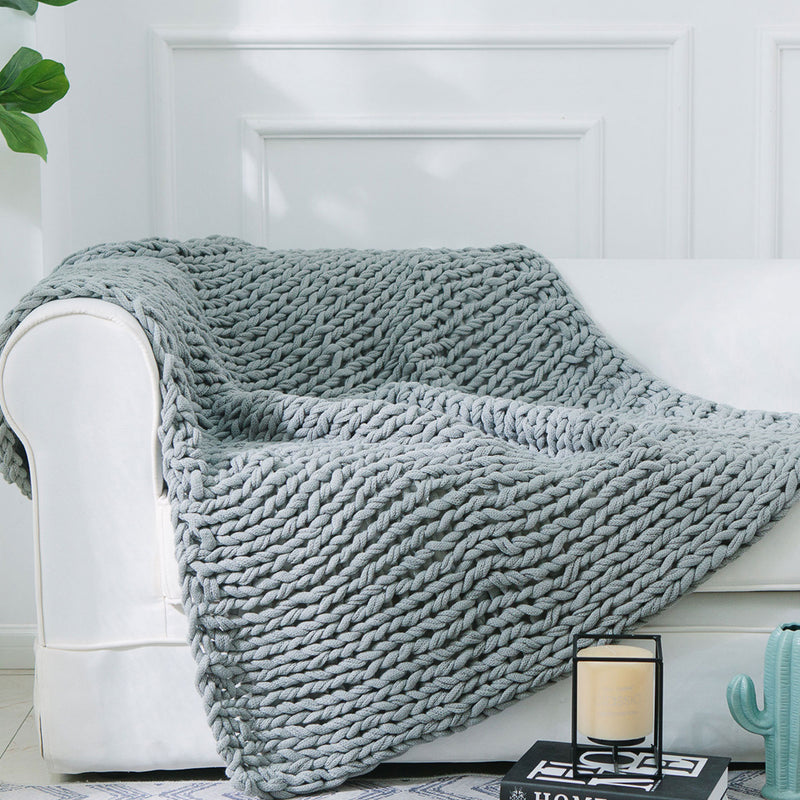Cheer Collection Chunky Cable Knit Throw Blanket | Ultra Plush and Soft 100% Acrylic Accent Throw - 50 x 60