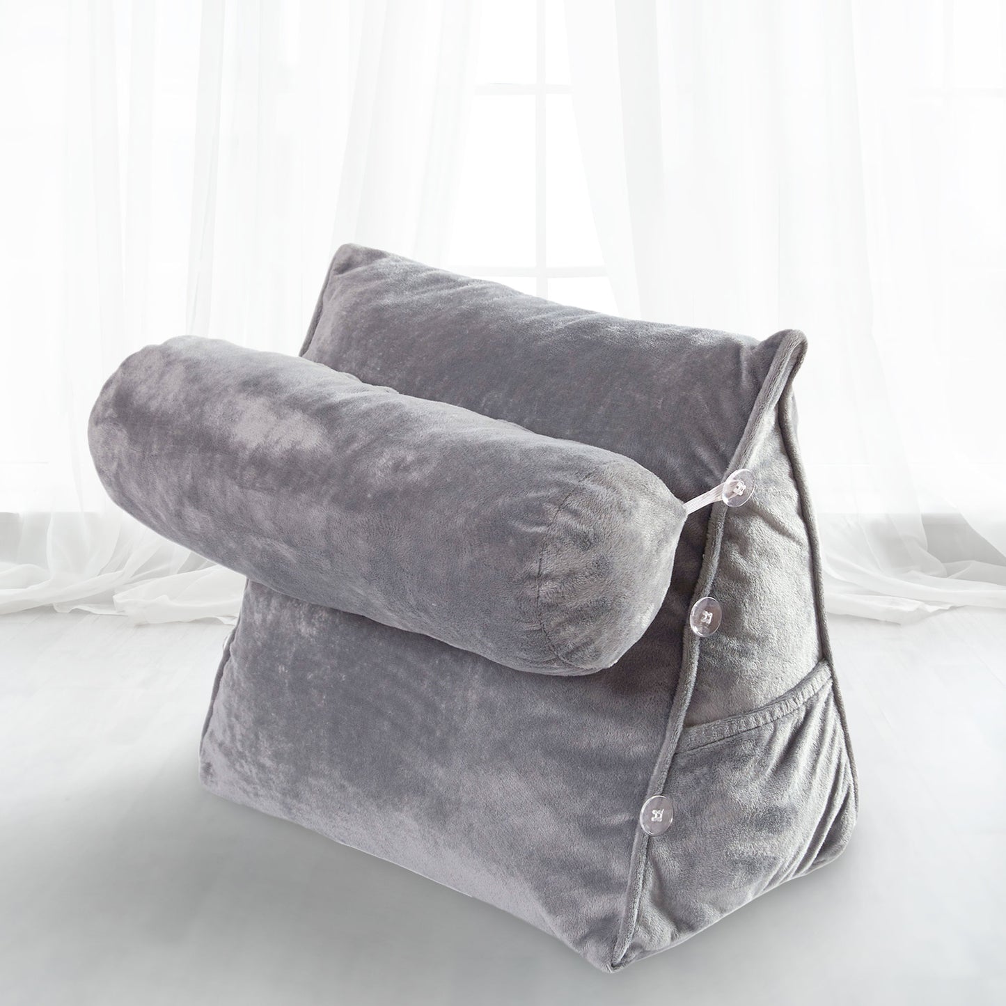 Cheer Collection Wedge Pillow with Detachable Bolster & Backrest