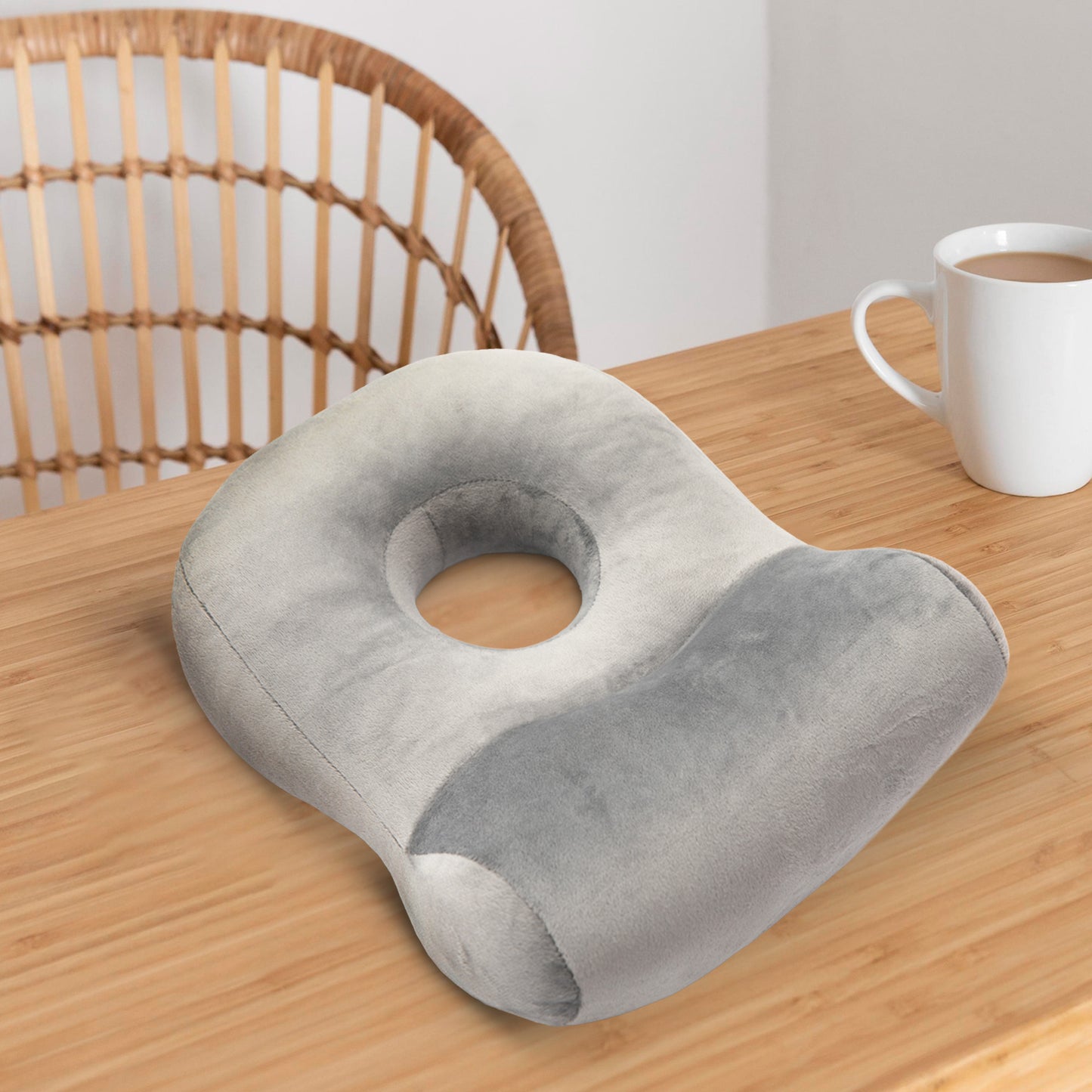 Cheer Collection Desk Nap Pillow with Ear Hole and Velvet Cover for Side Sleepers, Office, and Travel Use