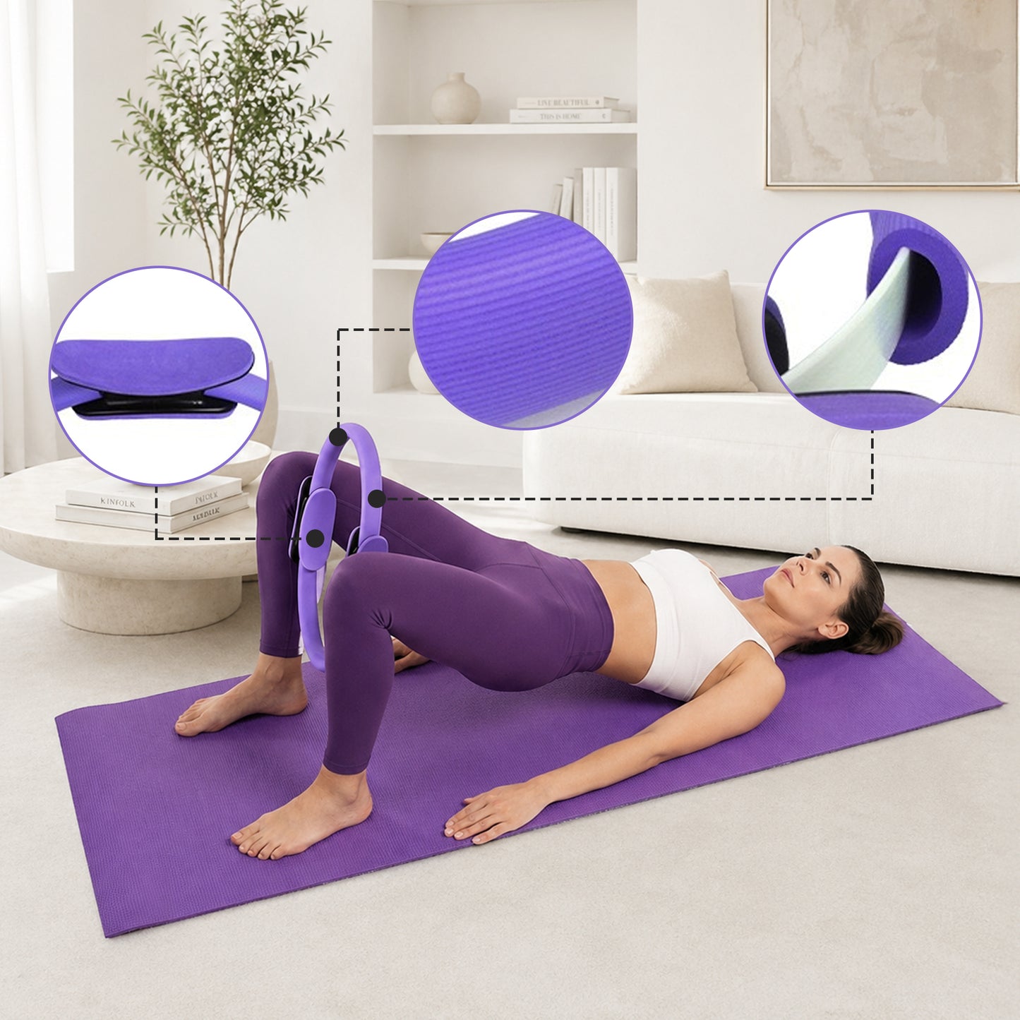 Cheer Collection Complete Home Pilates & Fitness System, 18-Piece Workout Kit