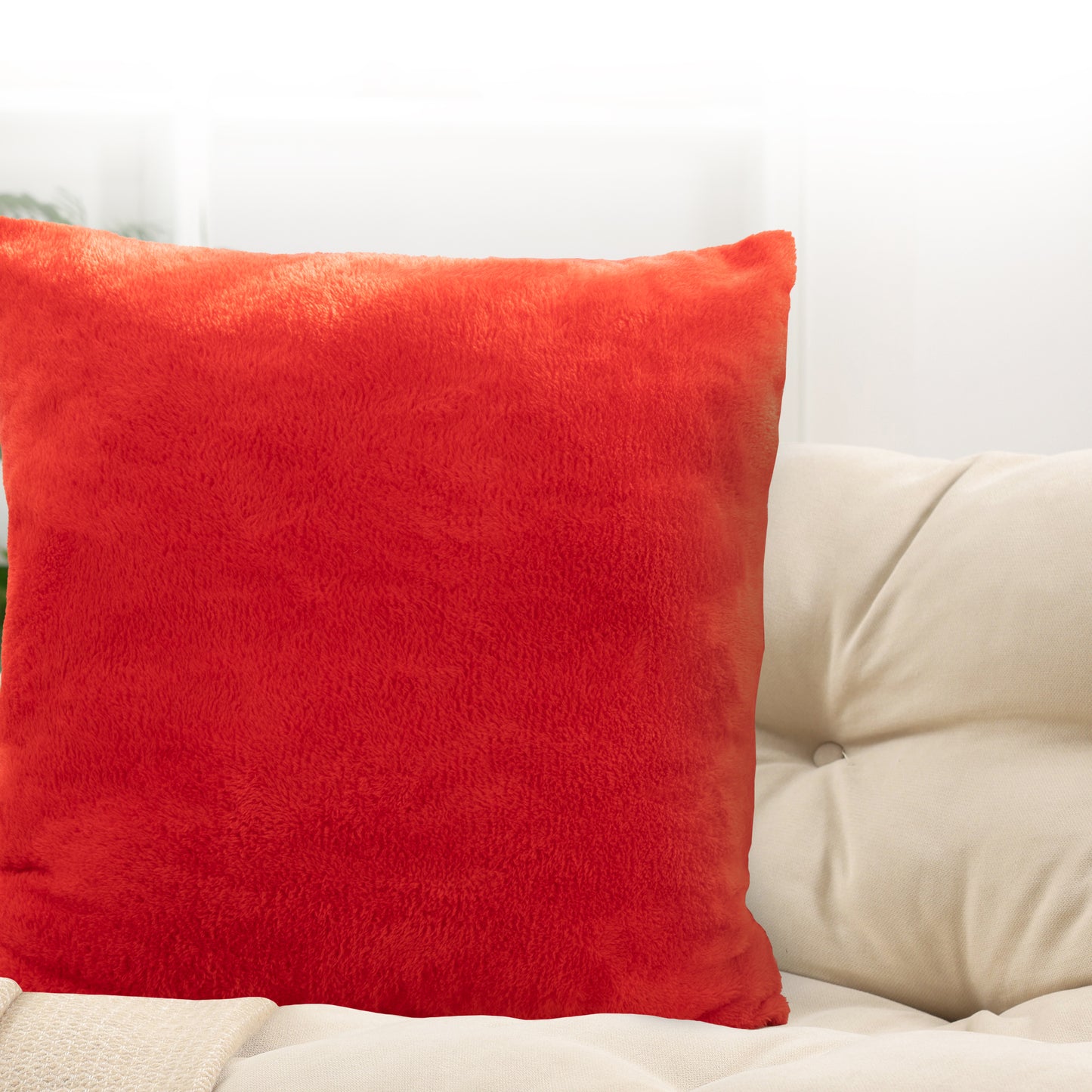 Cheer Collection Microsherpa Throw Pillow - Ultra Soft and Fluffy, Elegant Home Decor, Velvet Stylish Accent Pillows - 18" x 18" - Set of 2