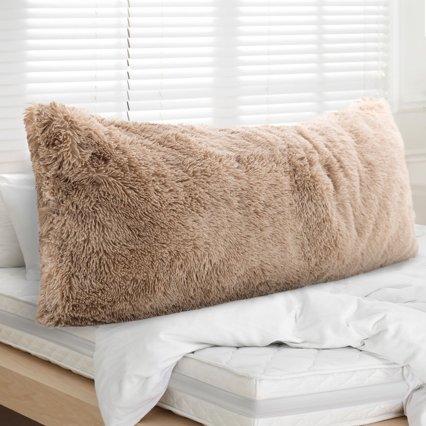 Cheer Collection Long Hair Shaggy Body Pillow 20" x 54"