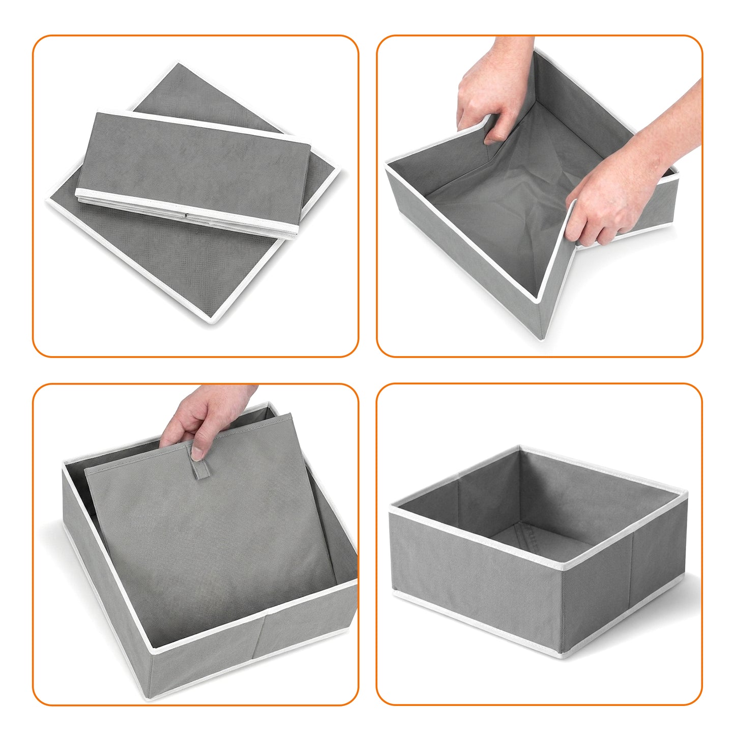 Cheer Collection 12-Piece Foldable Fabric Clothes Drawer Organizer Set