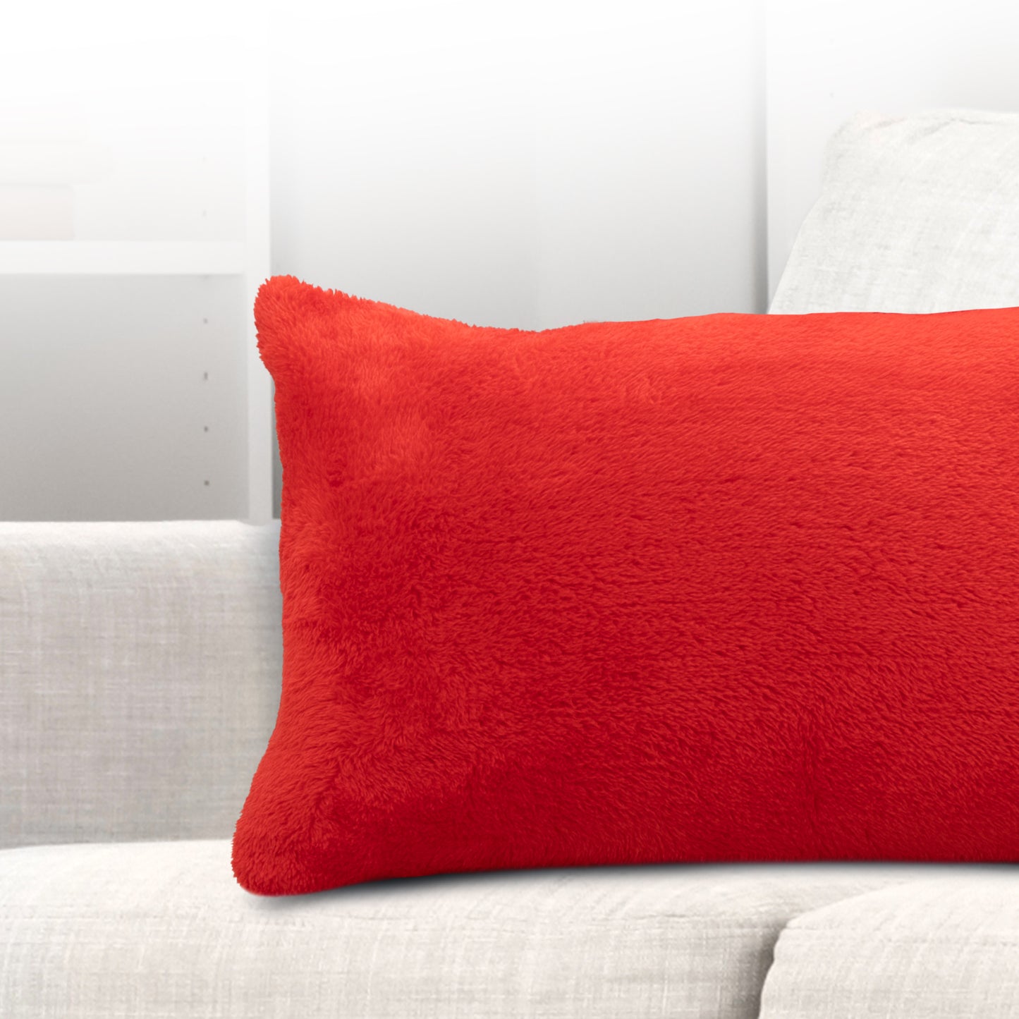 Cheer Collection Microsherpa Throw Pillow Ultra Soft and Fluffy, Elegant Home Decor, Velvet Stylish Accent Pillows - Set of 2