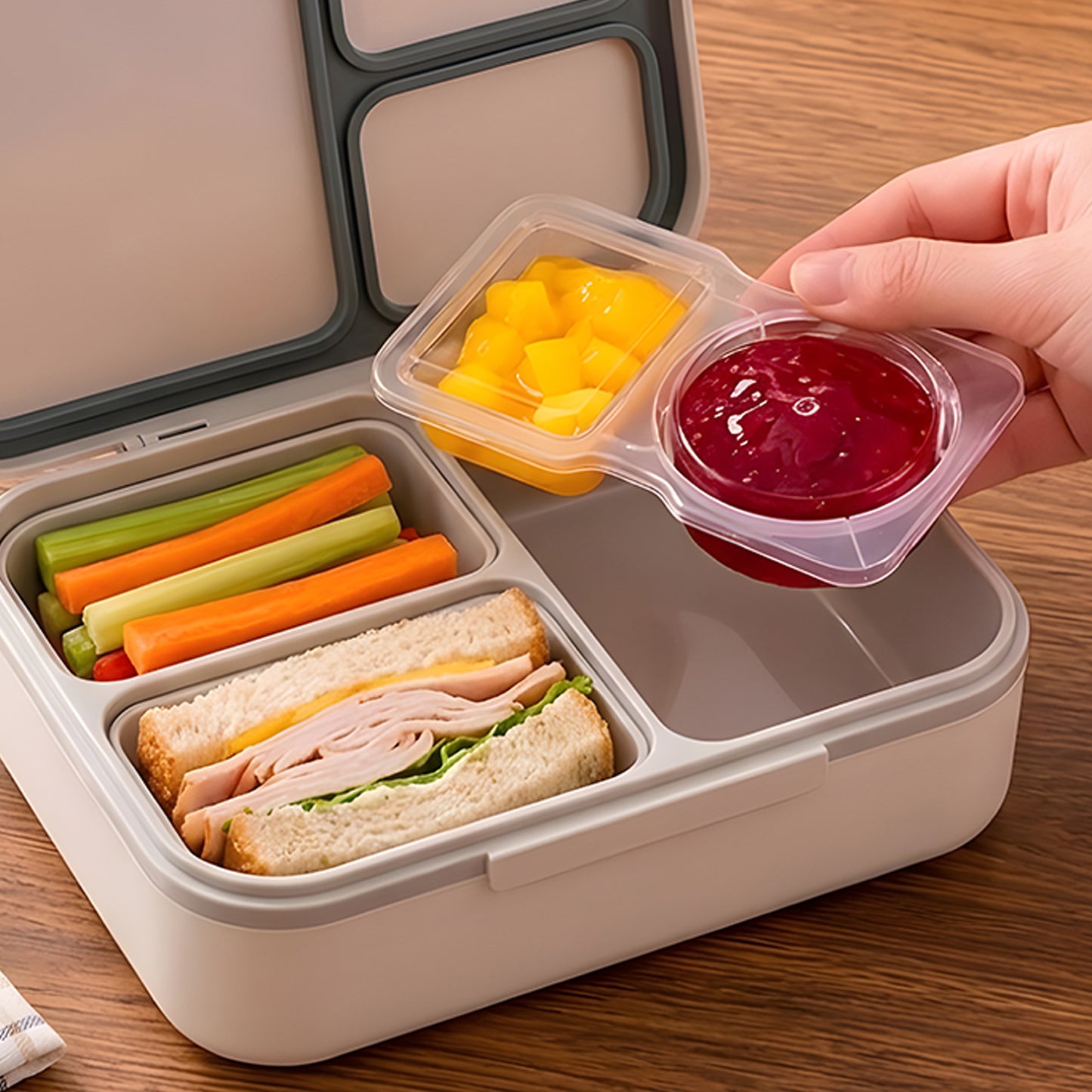 Cheer Collection BPA-Free Reusable Food Storage Containers with Dual Compartments and Lids