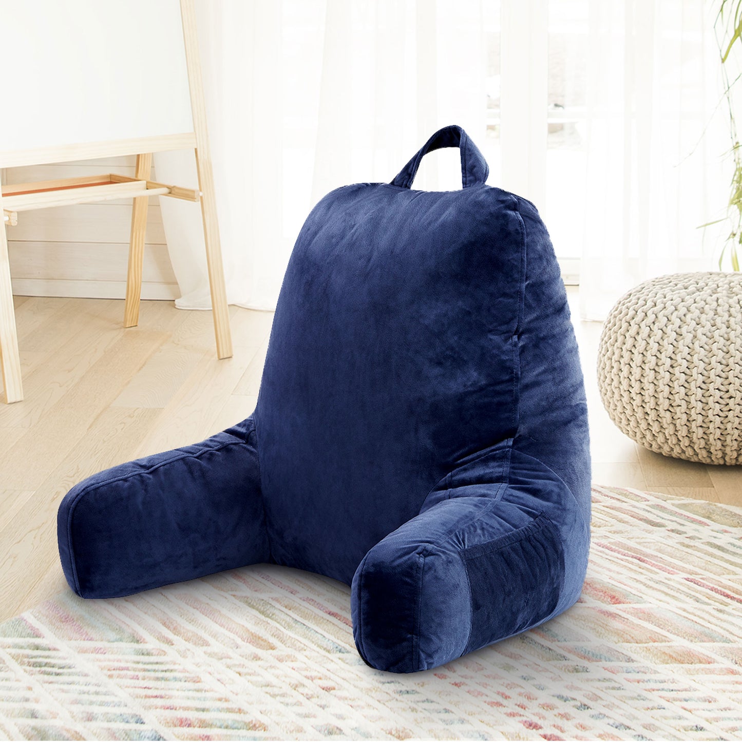 Cheer Collection Kids Size Reading Pillow with Arms for Sitting Up in Bed