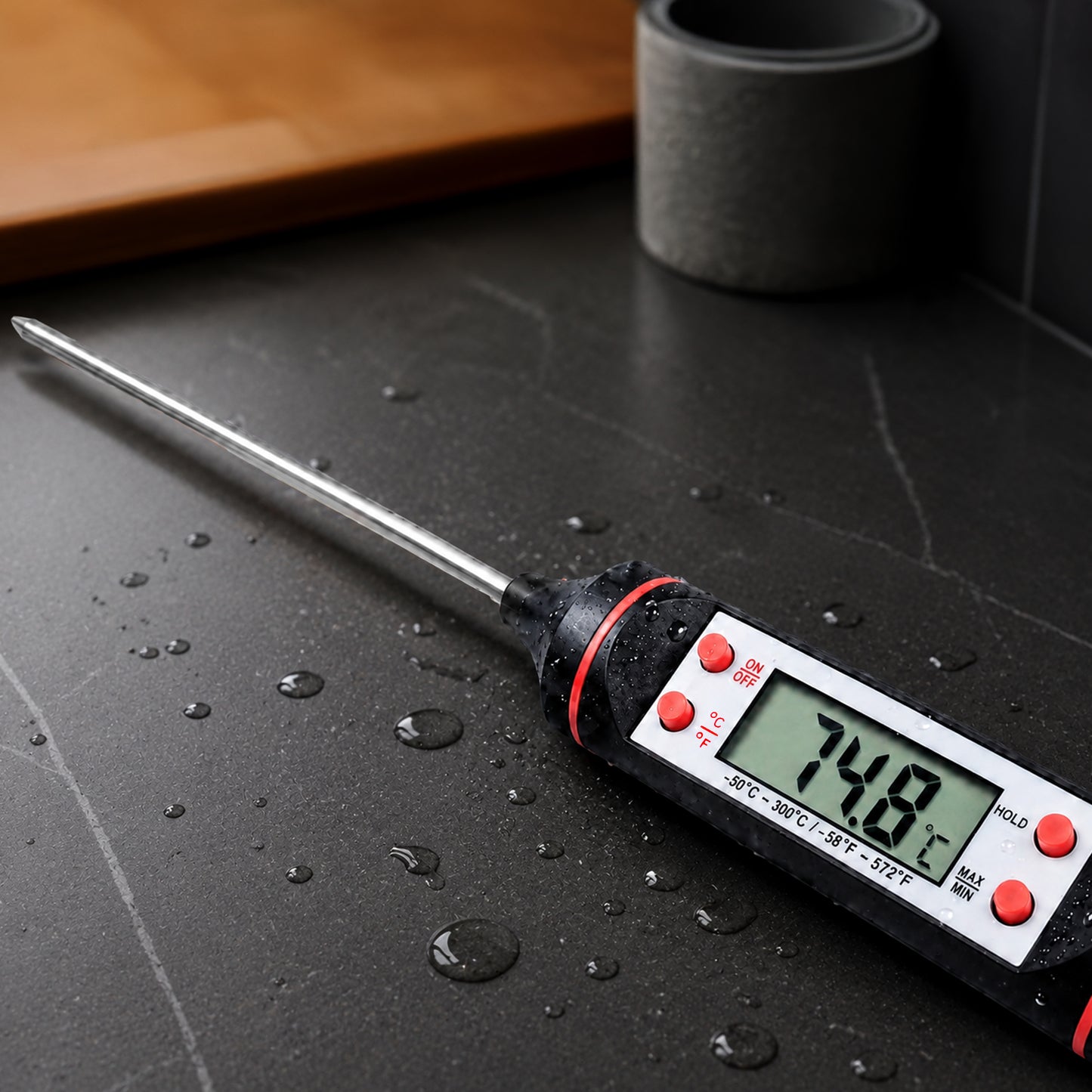 Cheer Collection Digital Meat Thermometer, Quick Read Cooking Thermometer for Grill BBQ Snoker and Kitchen
