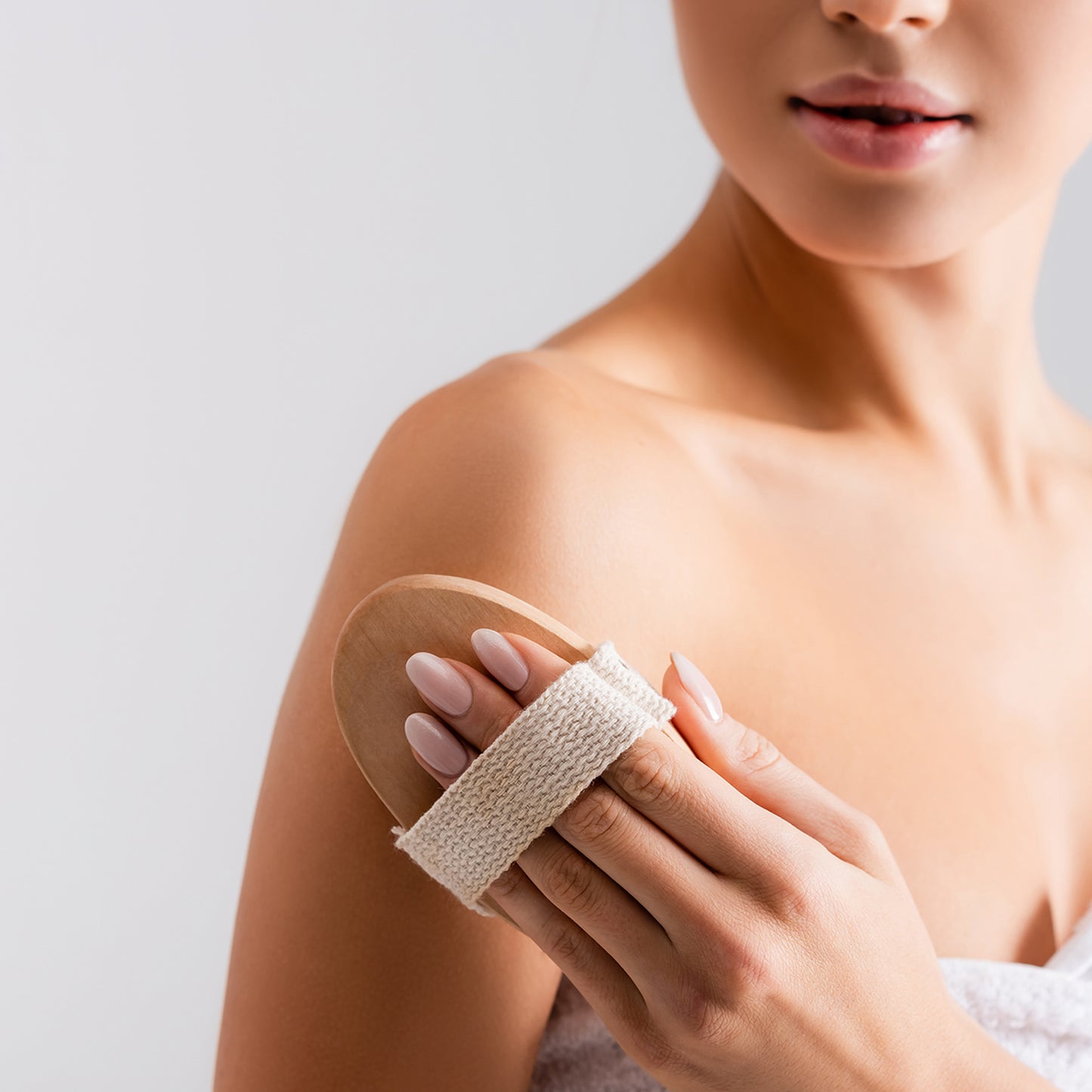 Cheer Collection Natural Bristle Exfoliating Body Brush Set for Daily Care with Comfort Grip