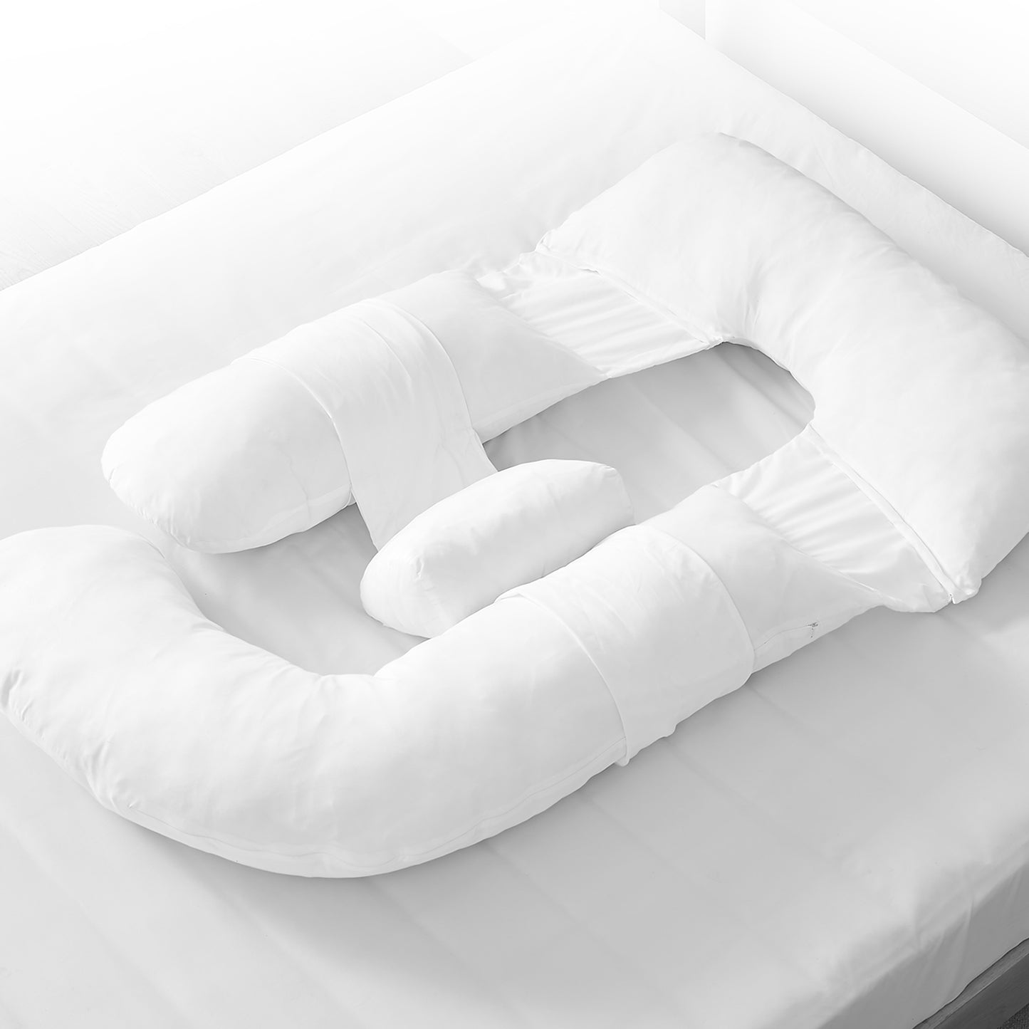 Cheer Collection U Shaped Pregnancy Support Body Pillow with Adjustable Positions
